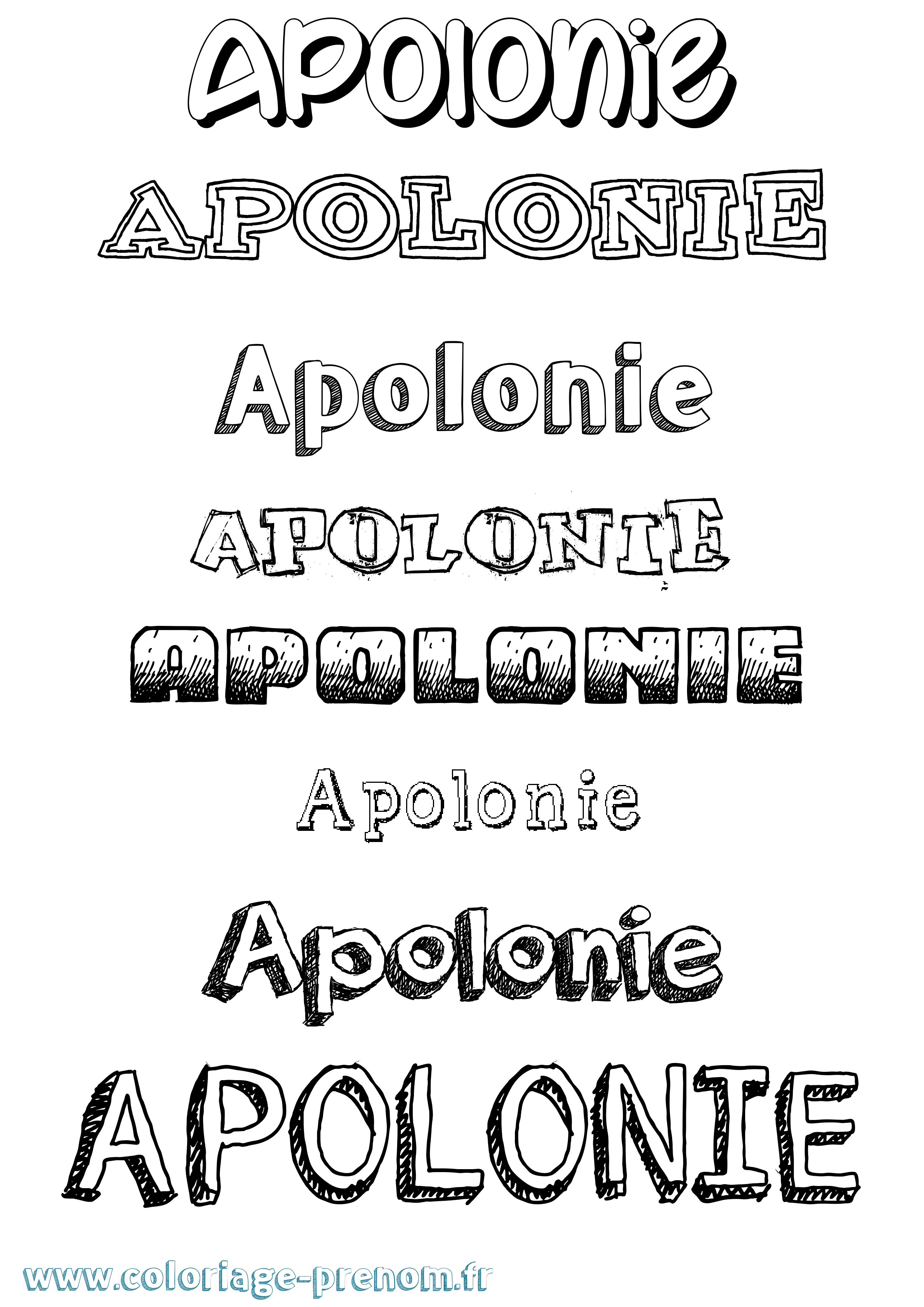 Coloriage Apolonie Dessiné Coloriage prénom Apolonie Dessiné