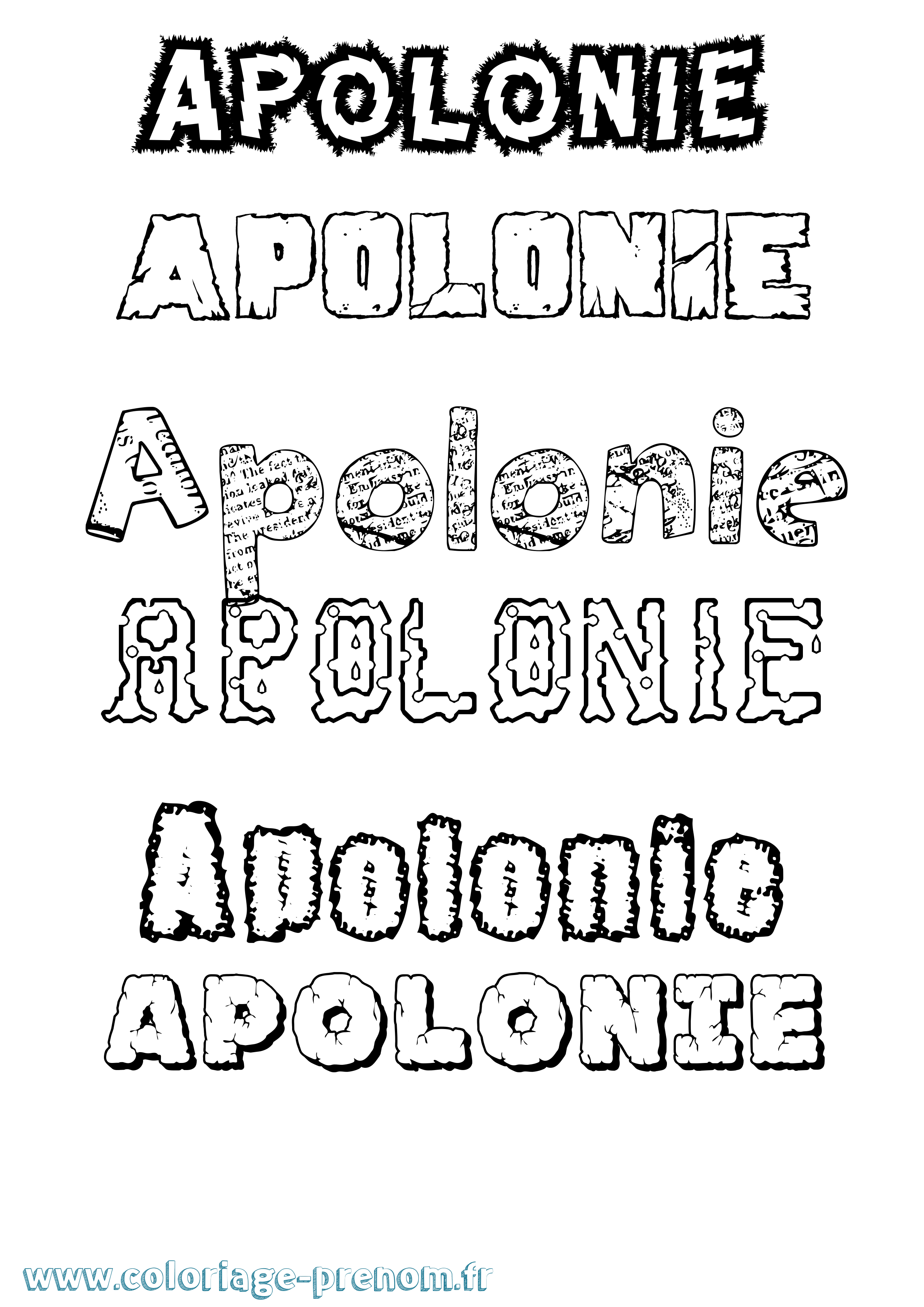Coloriage Apolonie Destructuré Coloriage prénom Apolonie Destructuré