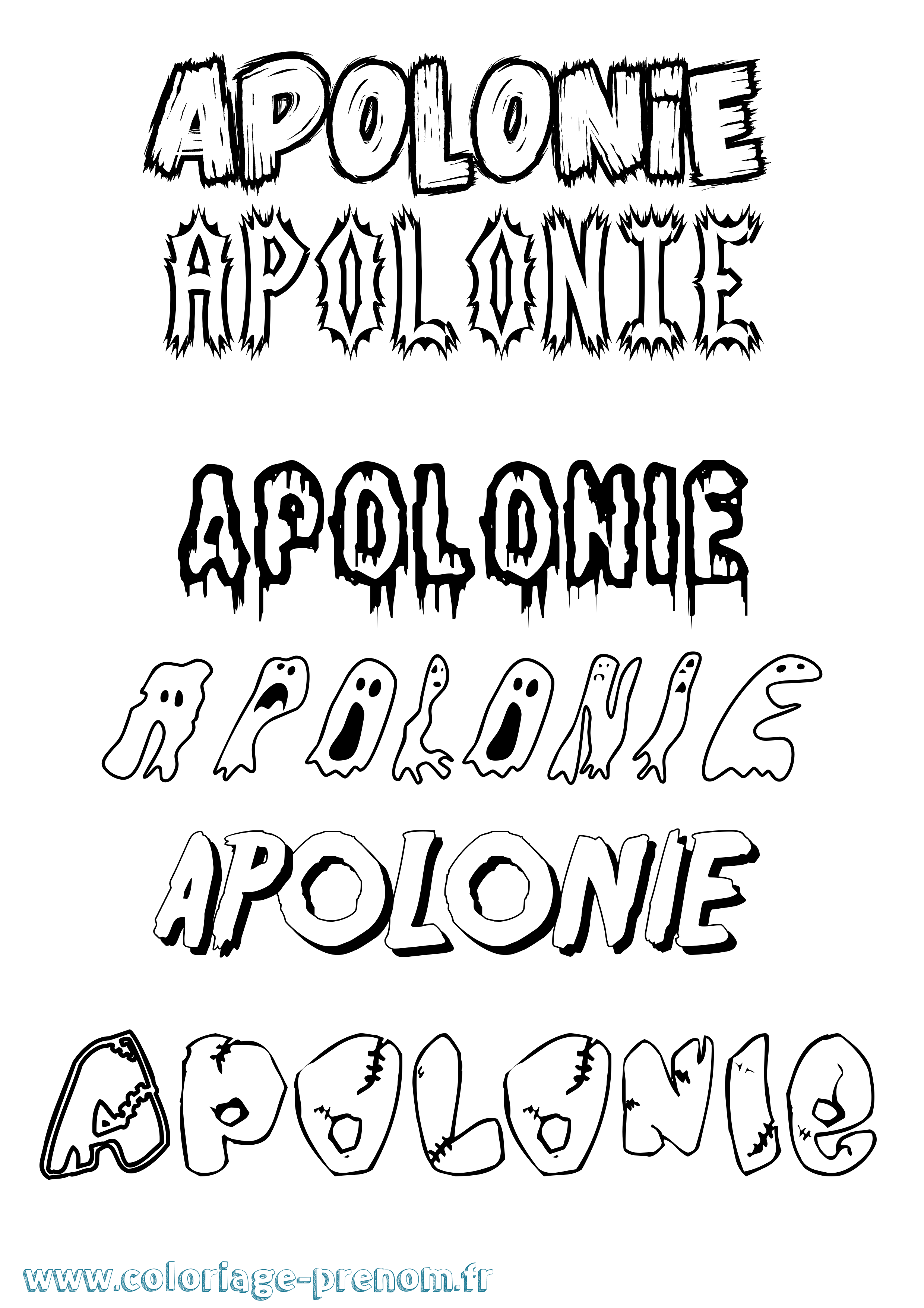 Coloriage Apolonie Frisson Coloriage prénom Apolonie Frisson