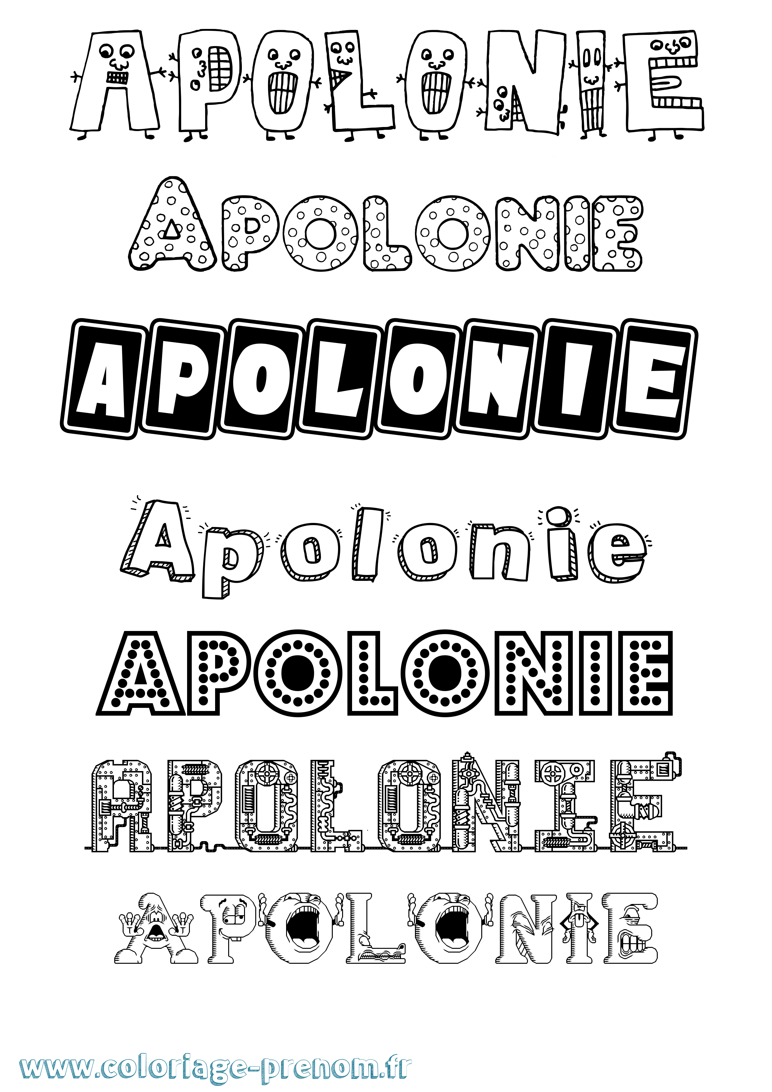 Coloriage Apolonie Fun Coloriage prénom Apolonie Fun