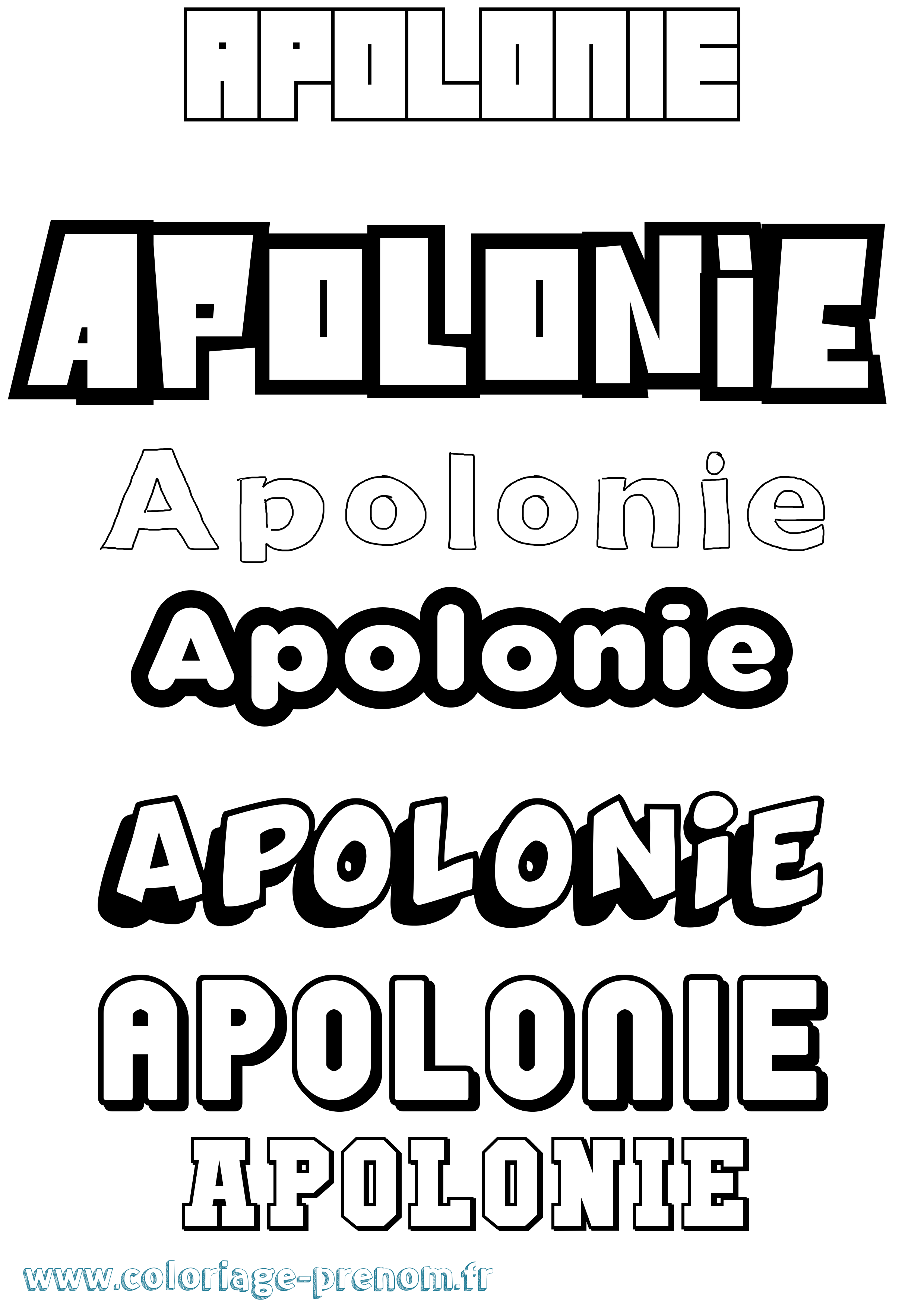 Coloriage Apolonie Simple Coloriage prénom Apolonie Simple