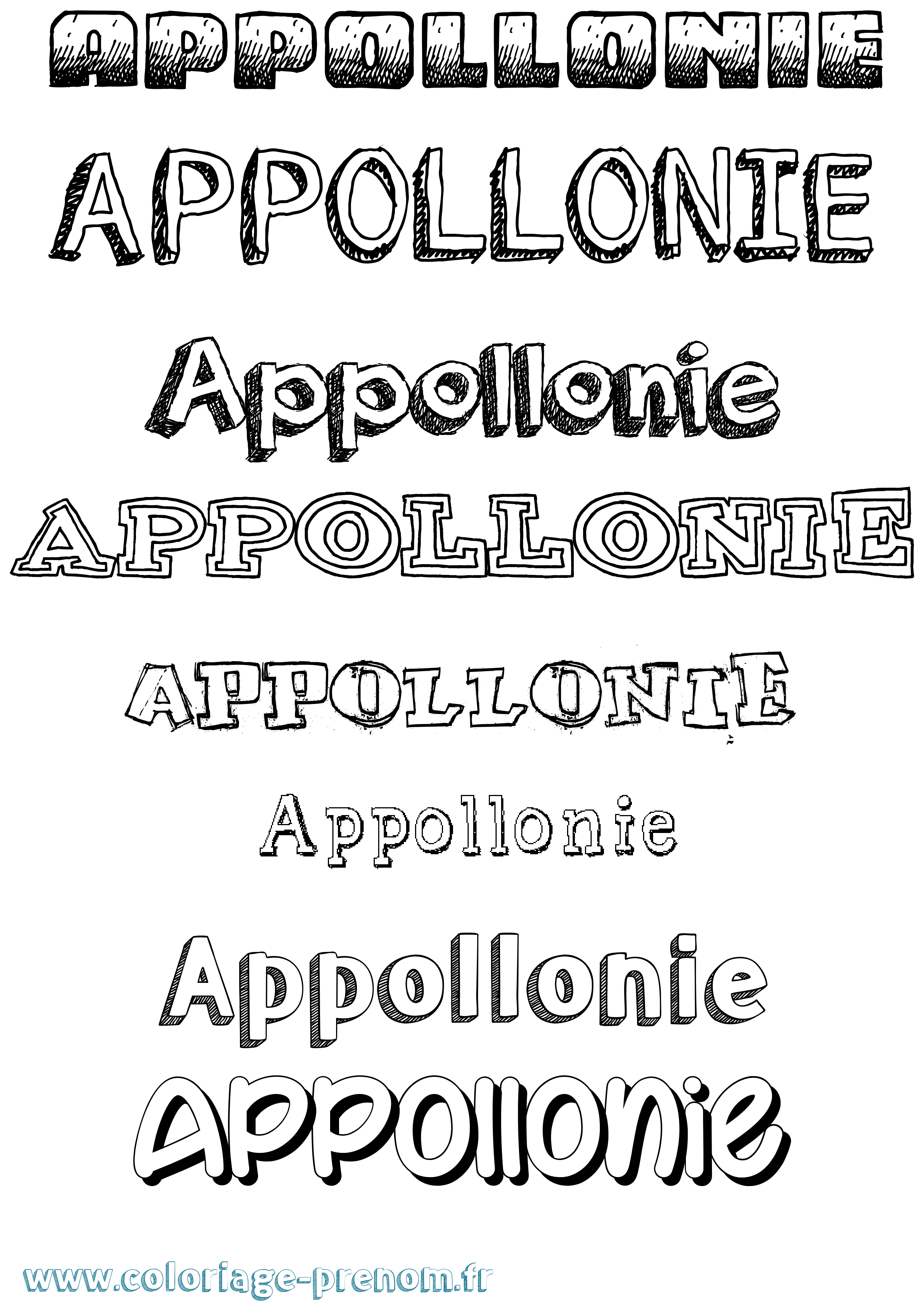 Coloriage Appollonie Dessiné Coloriage prénom Appollonie Dessiné