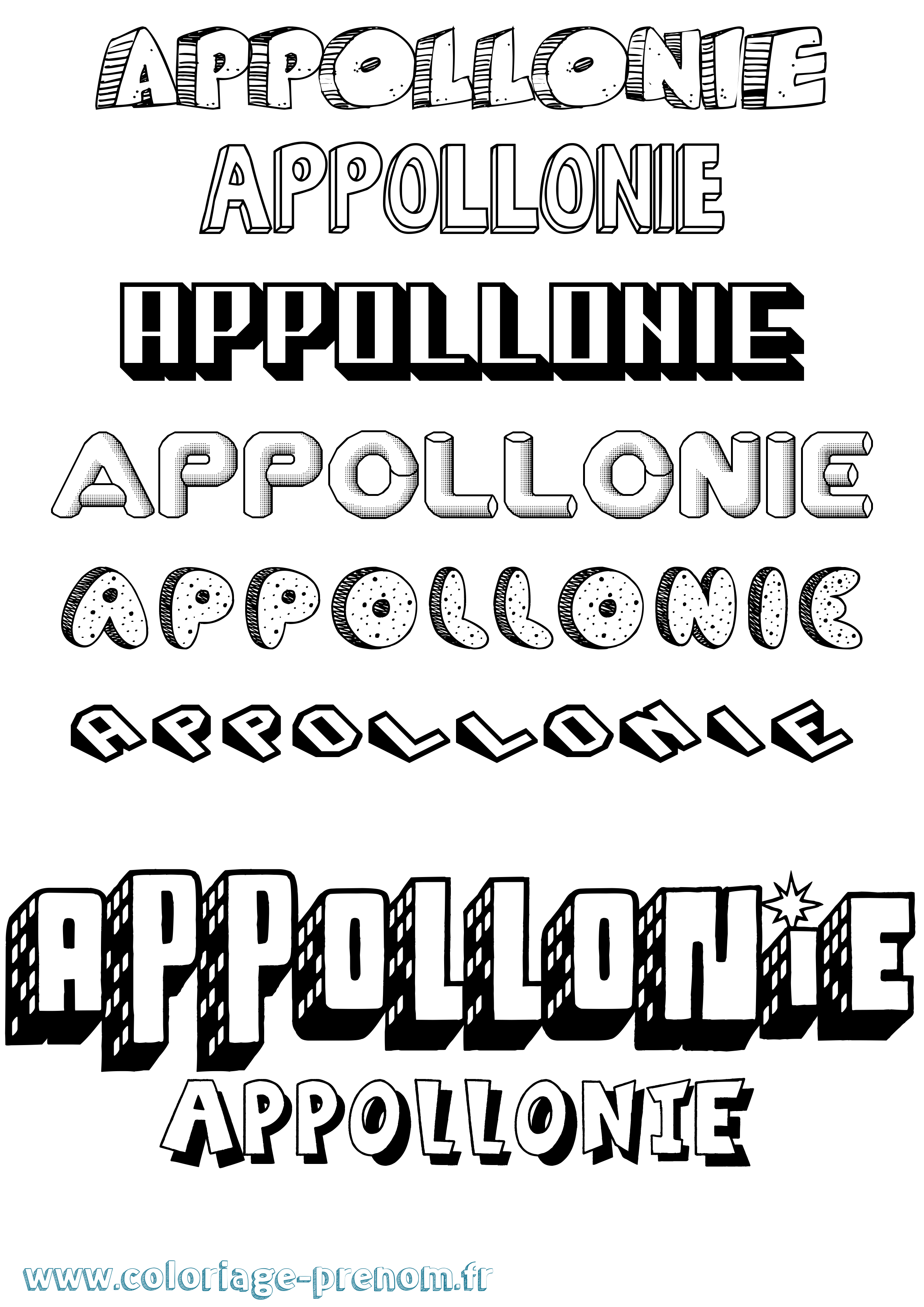 Coloriage Appollonie Effet 3D Coloriage prénom Appollonie Effet 3D