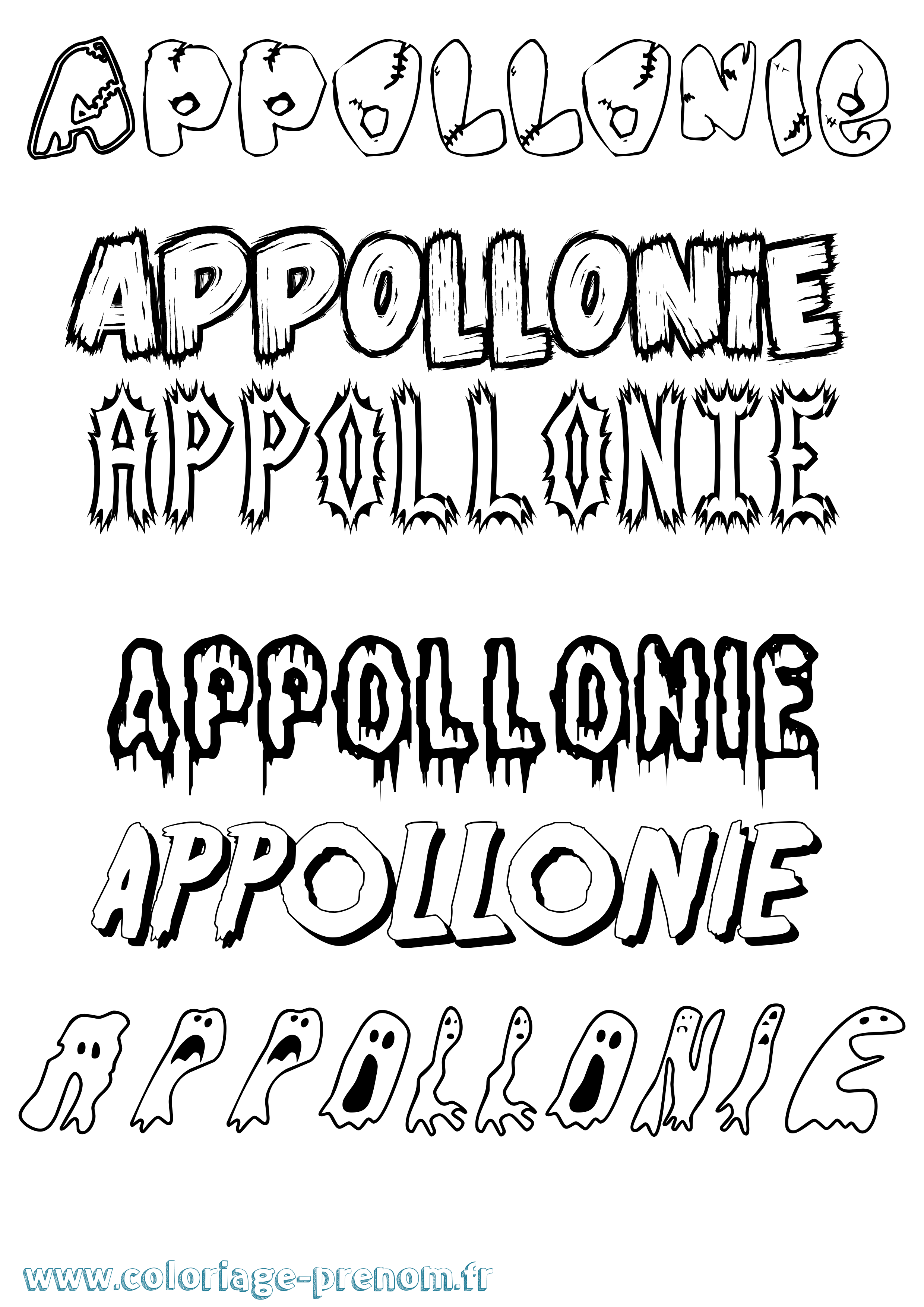 Coloriage Appollonie Frisson Coloriage prénom Appollonie Frisson