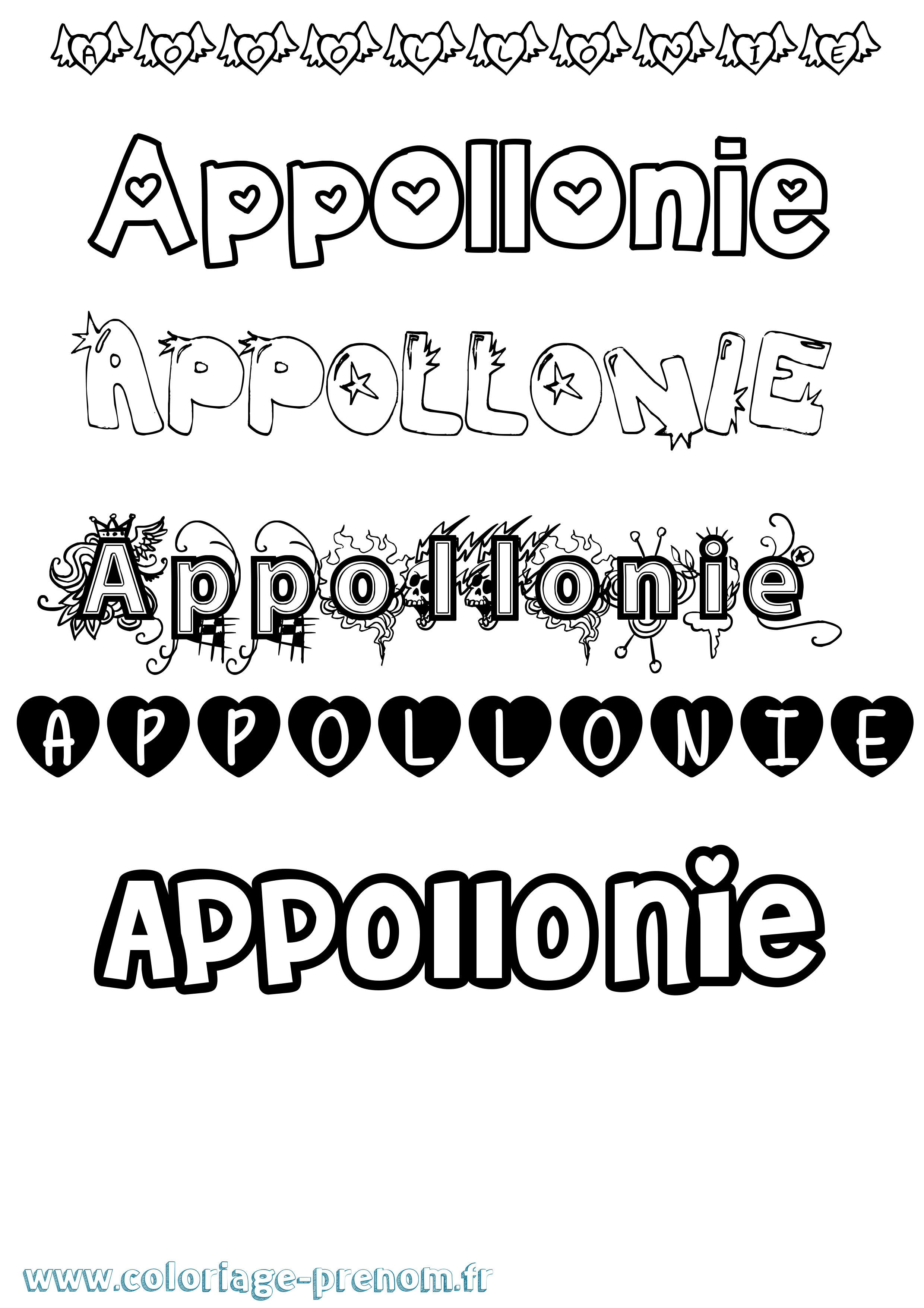 Coloriage Appollonie Girly Coloriage prénom Appollonie Girly