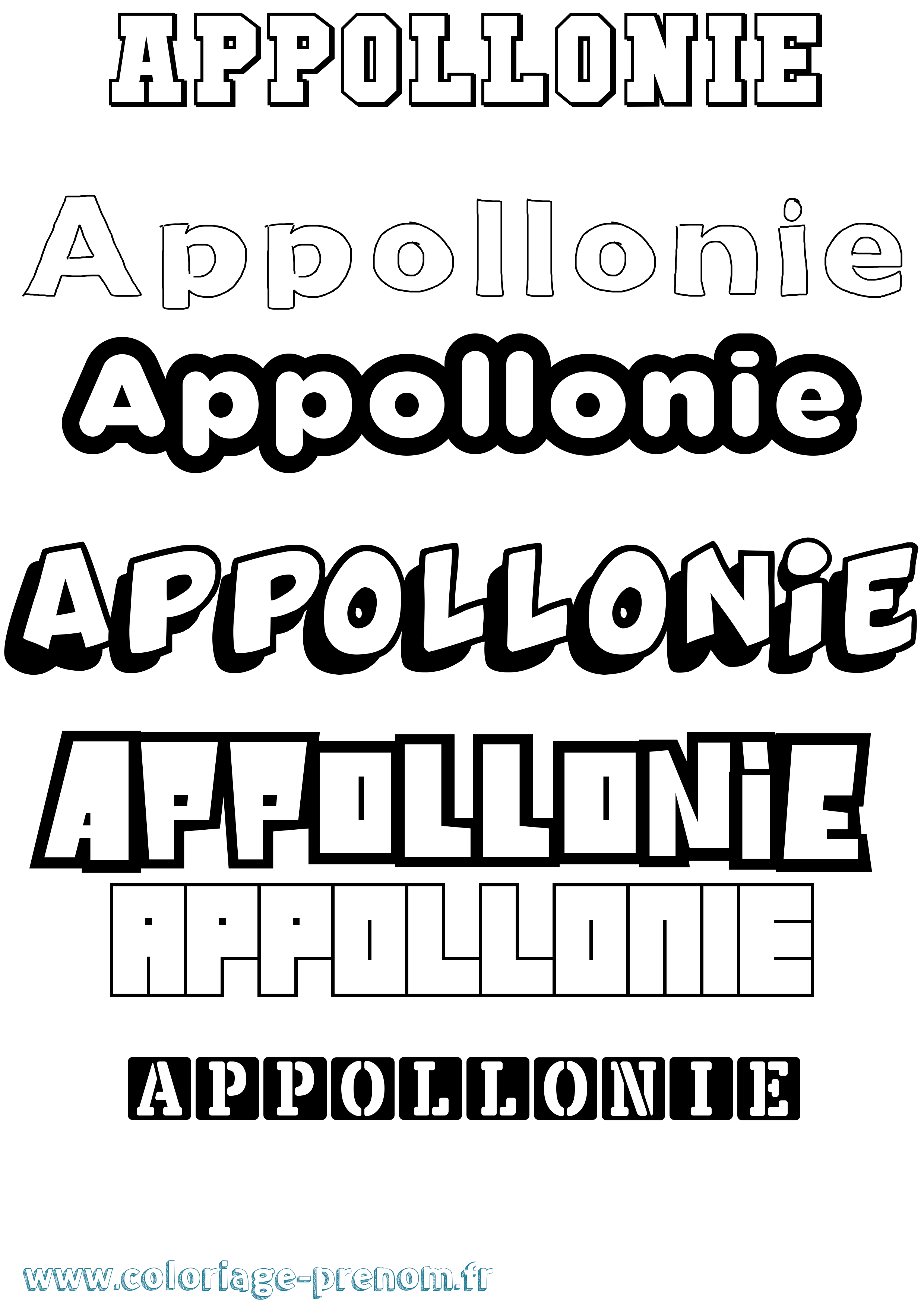 Coloriage Appollonie Simple Coloriage prénom Appollonie Simple