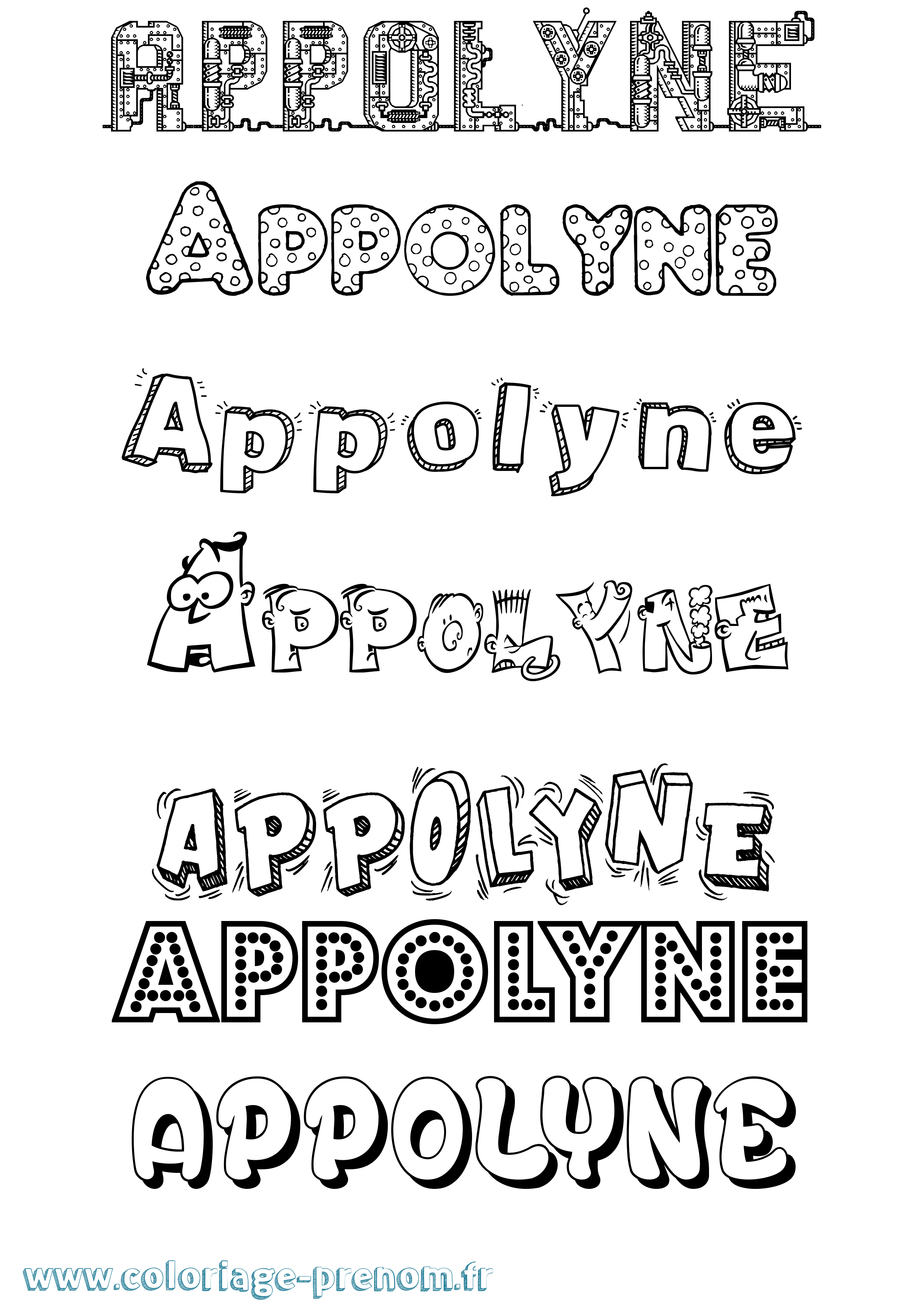 Coloriage Appolyne Fun Coloriage prénom Appolyne Fun