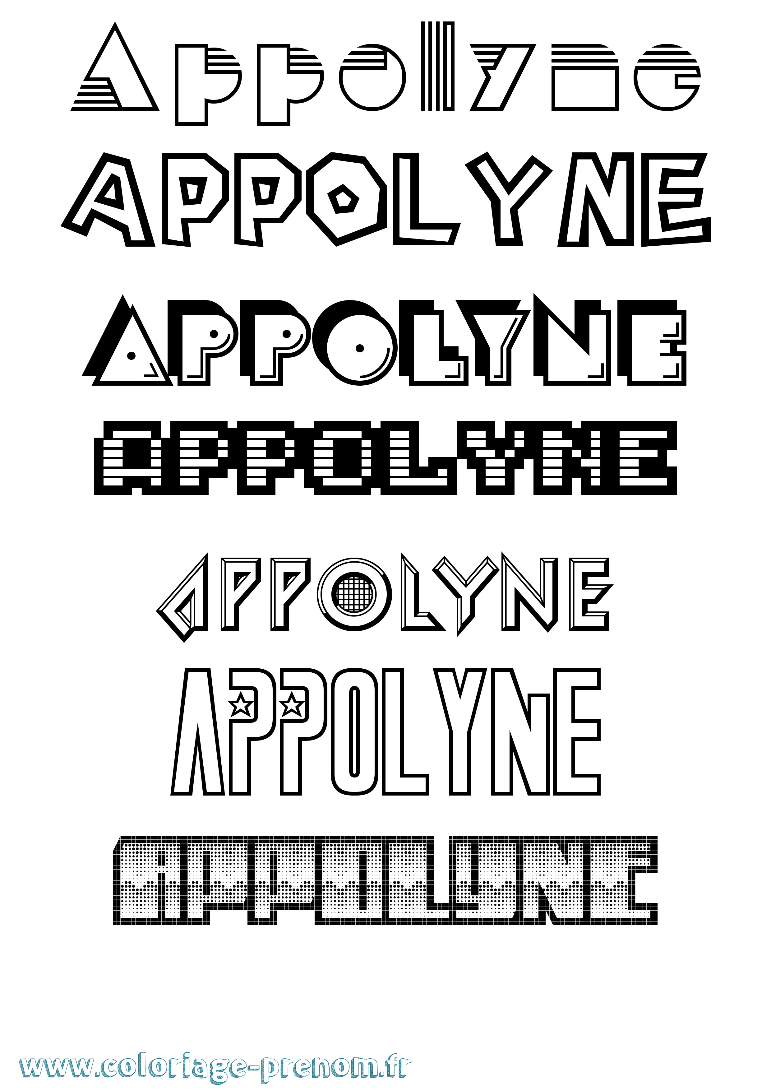 Coloriage Appolyne Jeux Vidéos Coloriage prénom Appolyne Jeux Vidéos
