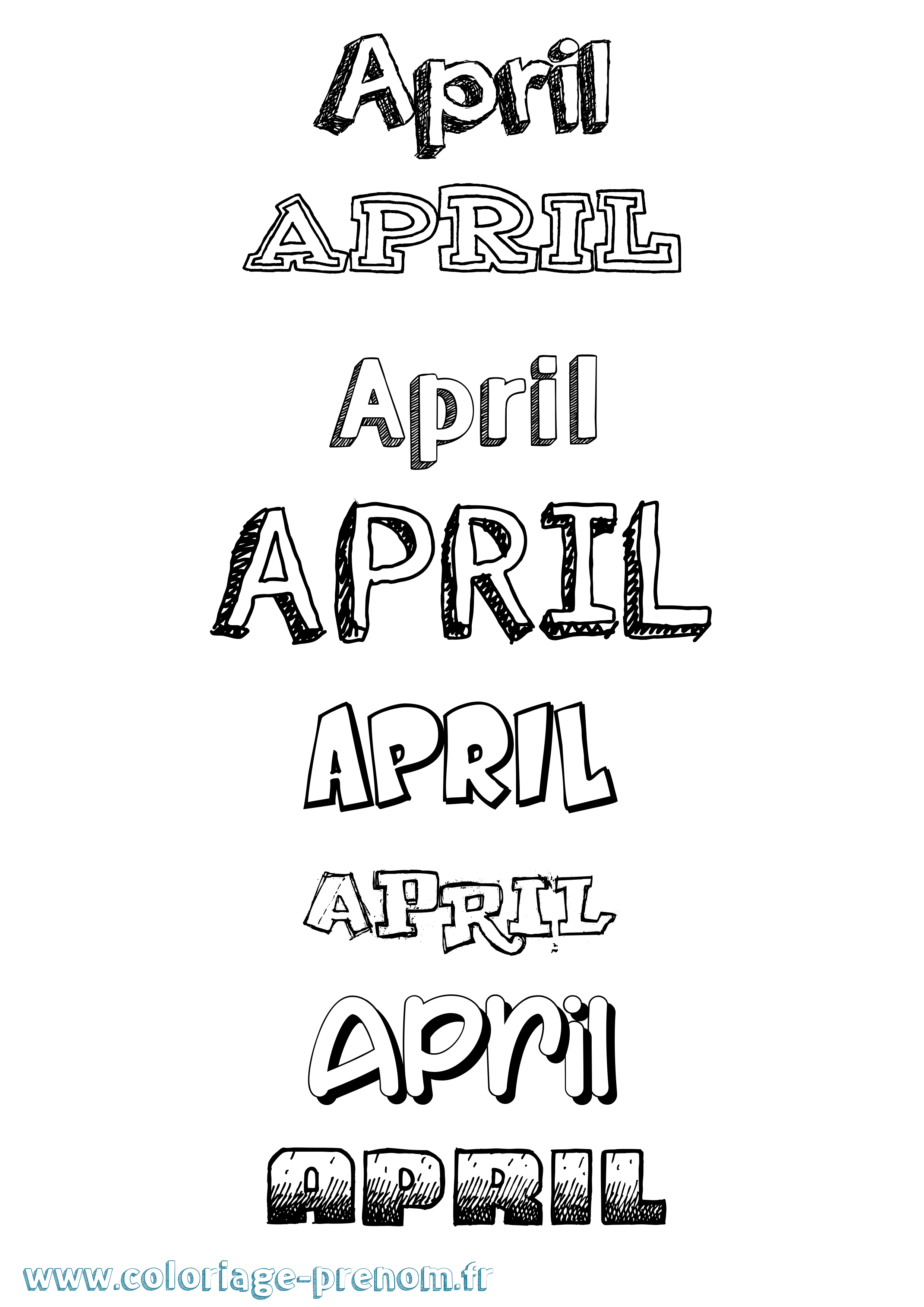 Coloriage April Dessiné Coloriage prénom April Dessiné