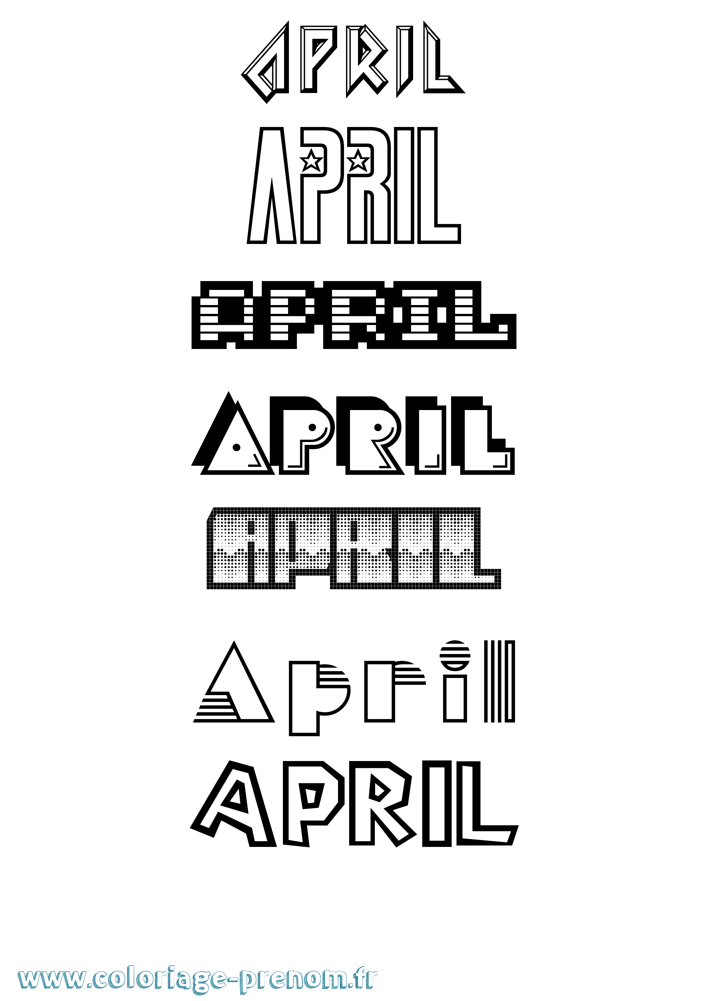 Coloriage April Jeux Vidéos Coloriage prénom April Jeux Vidéos