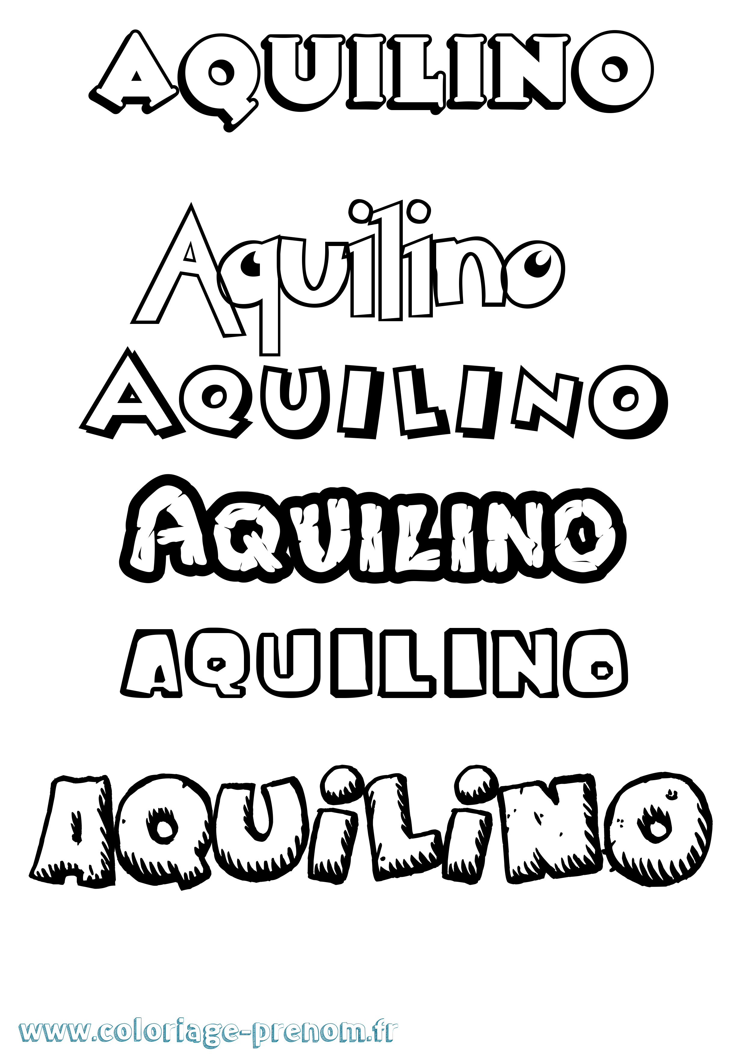 Coloriage Aquilino Dessin Animé Coloriage prénom Aquilino Dessin Animé