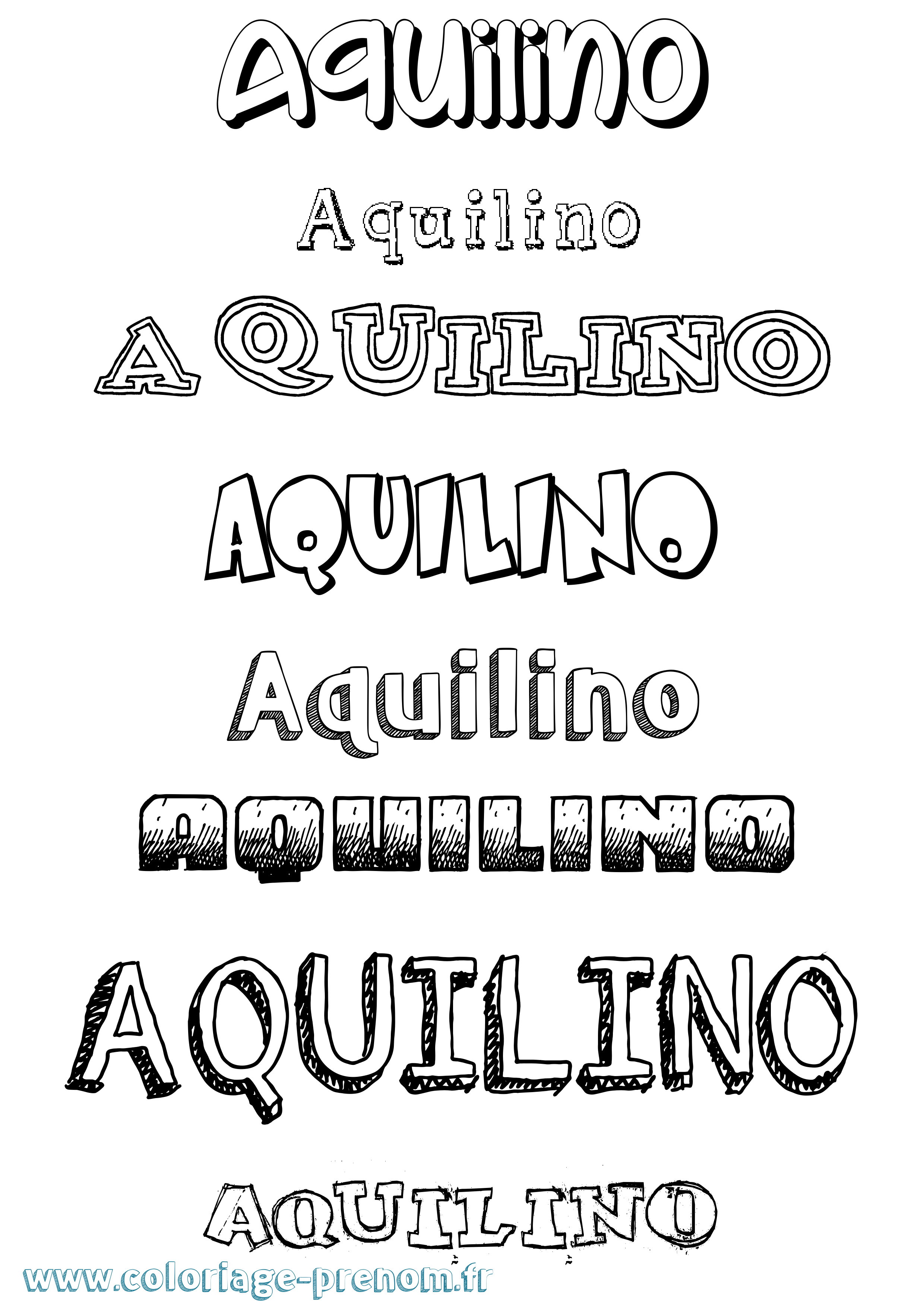 Coloriage Aquilino Dessiné Coloriage prénom Aquilino Dessiné