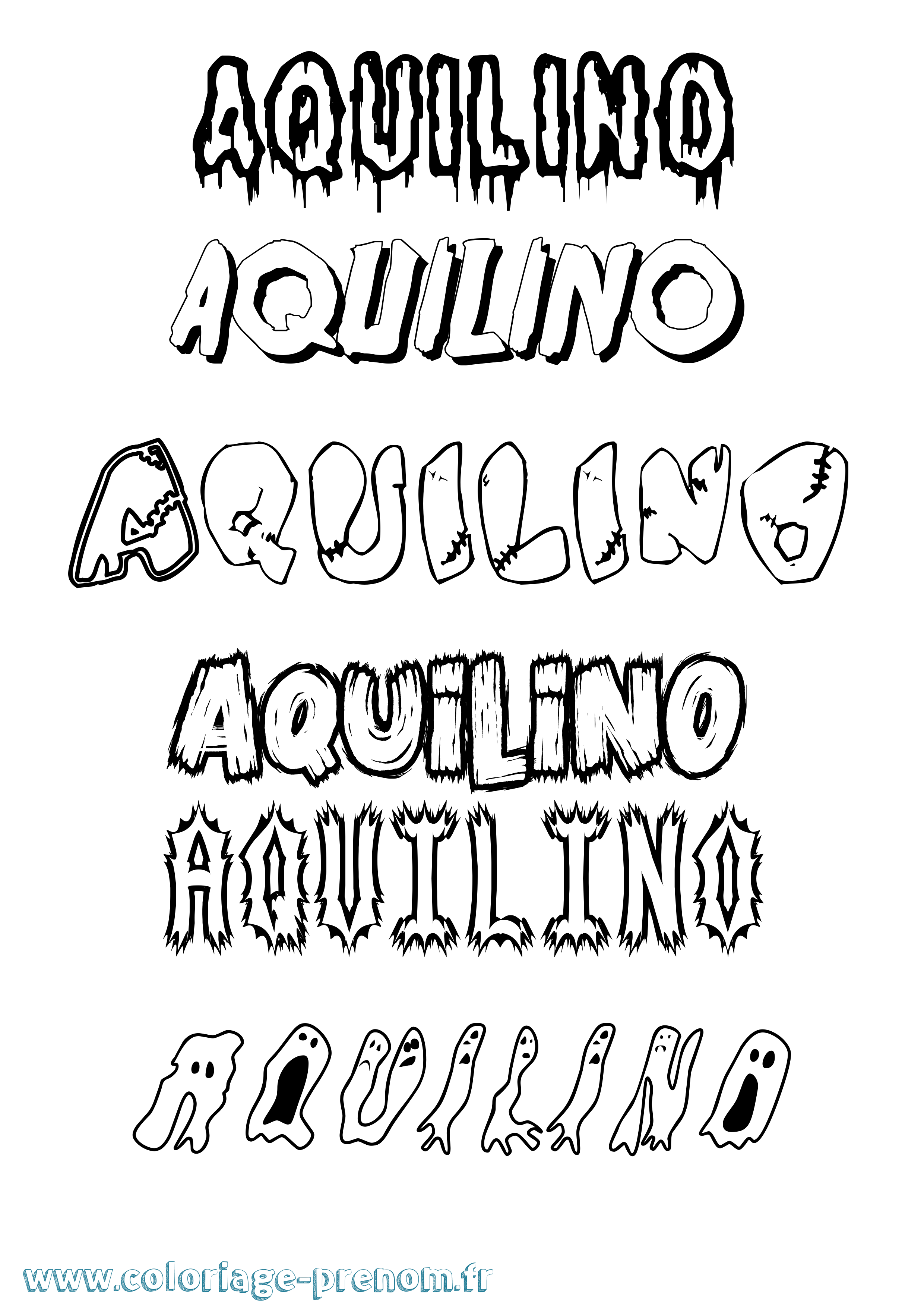 Coloriage Aquilino Frisson Coloriage prénom Aquilino Frisson