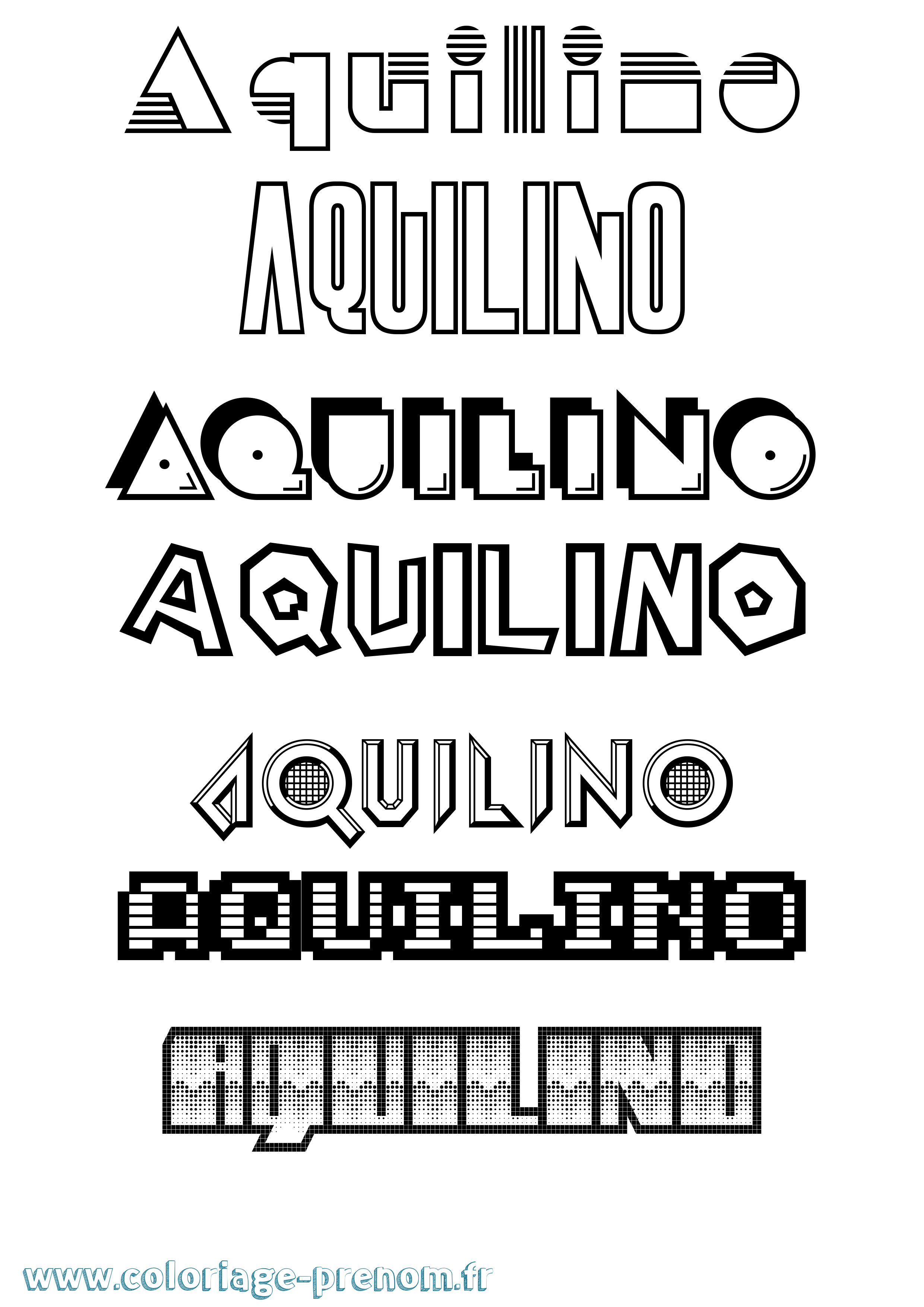 Coloriage Aquilino Jeux Vidéos Coloriage prénom Aquilino Jeux Vidéos