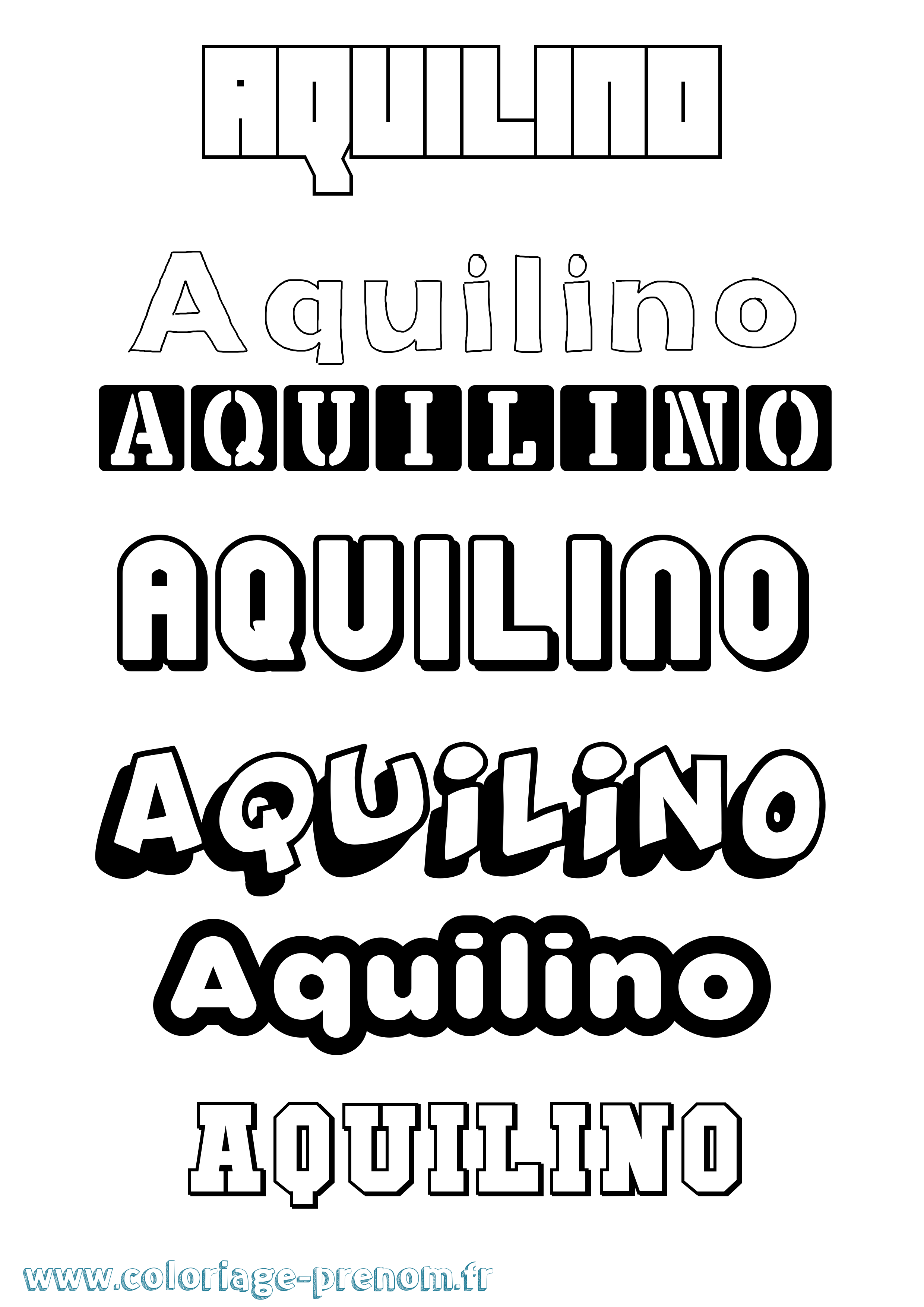Coloriage Aquilino Simple Coloriage prénom Aquilino Simple