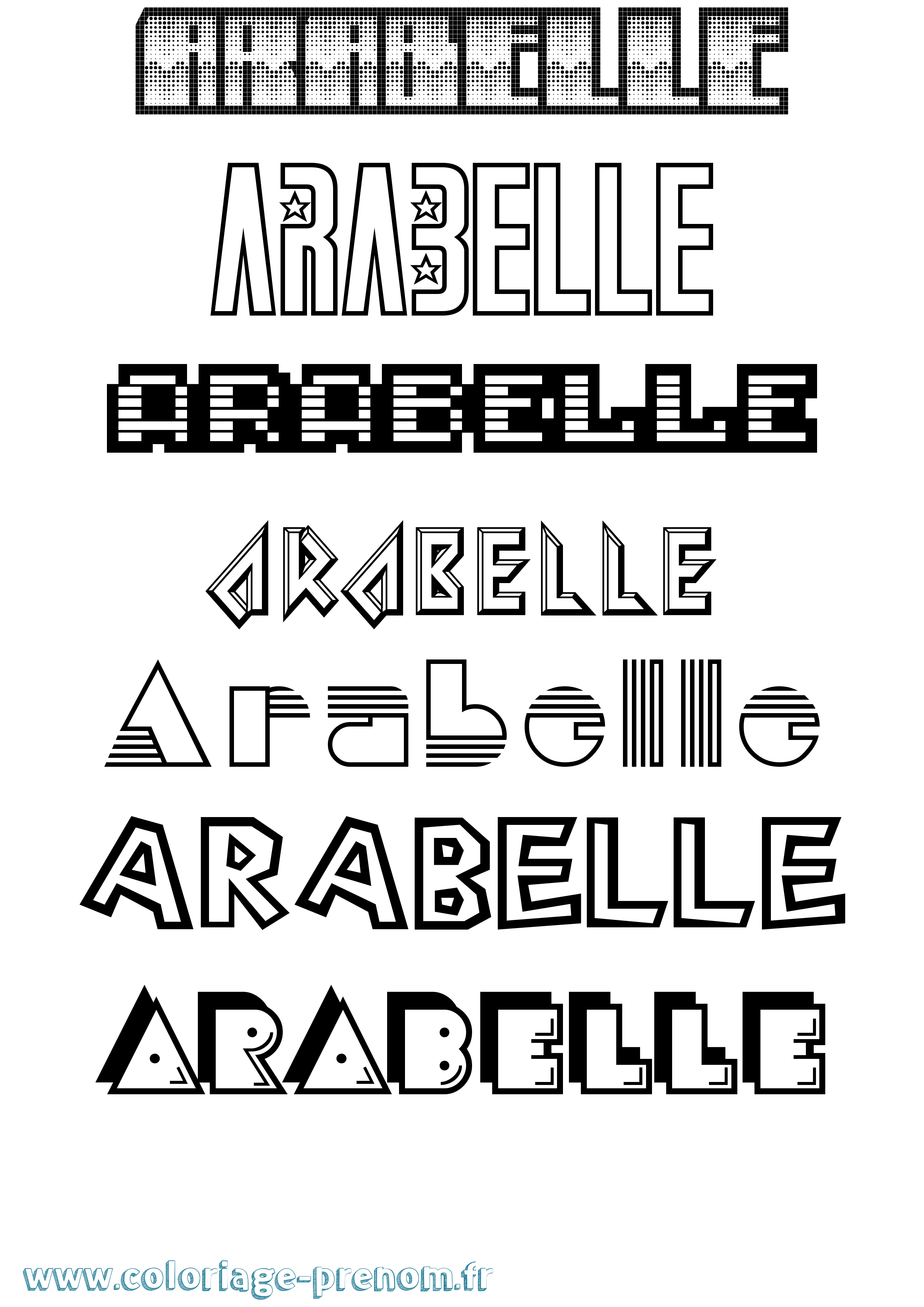 Coloriage Arabelle Jeux Vidéos Coloriage prénom Arabelle Jeux Vidéos