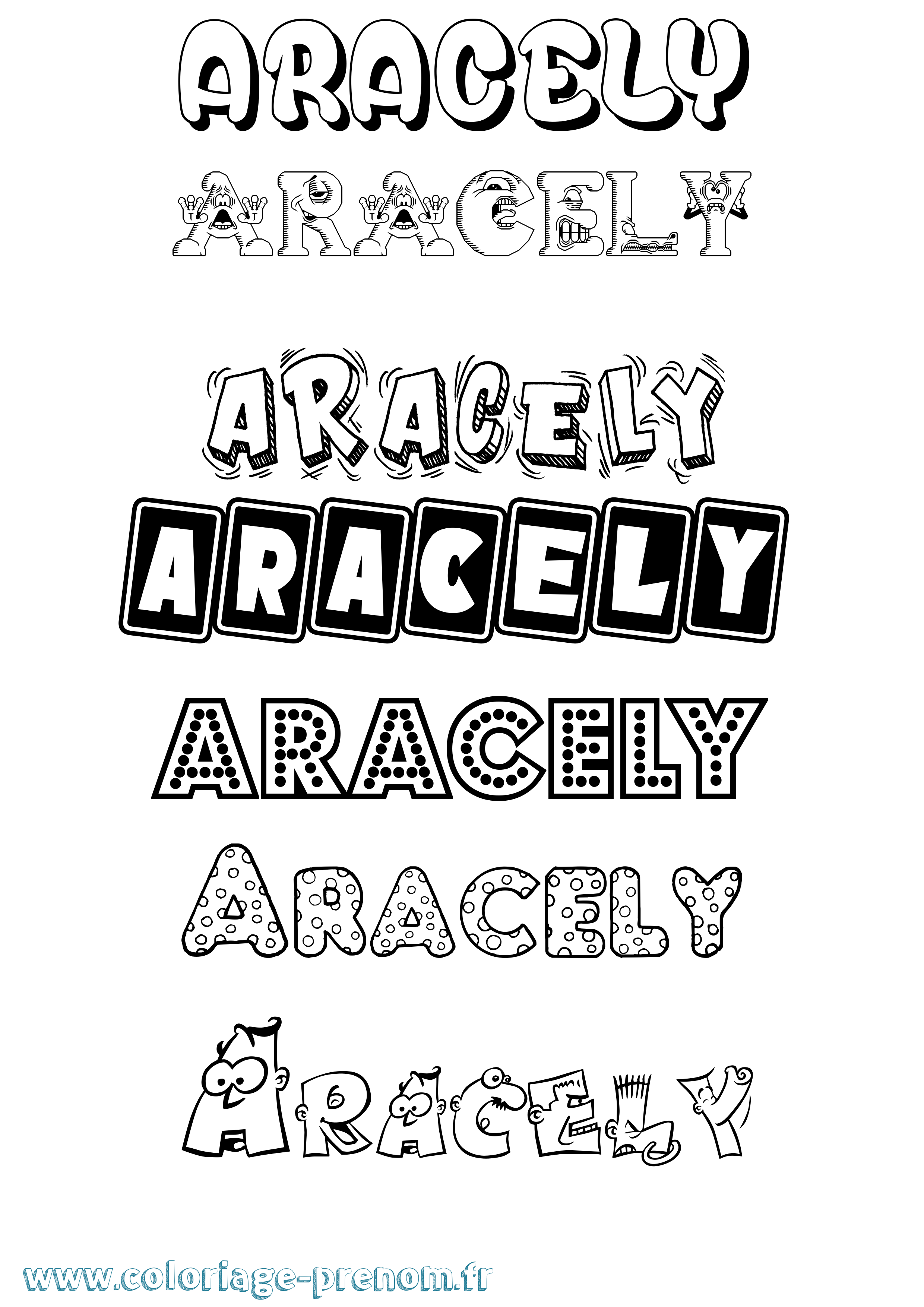 Coloriage Aracely Fun Coloriage prénom Aracely Fun
