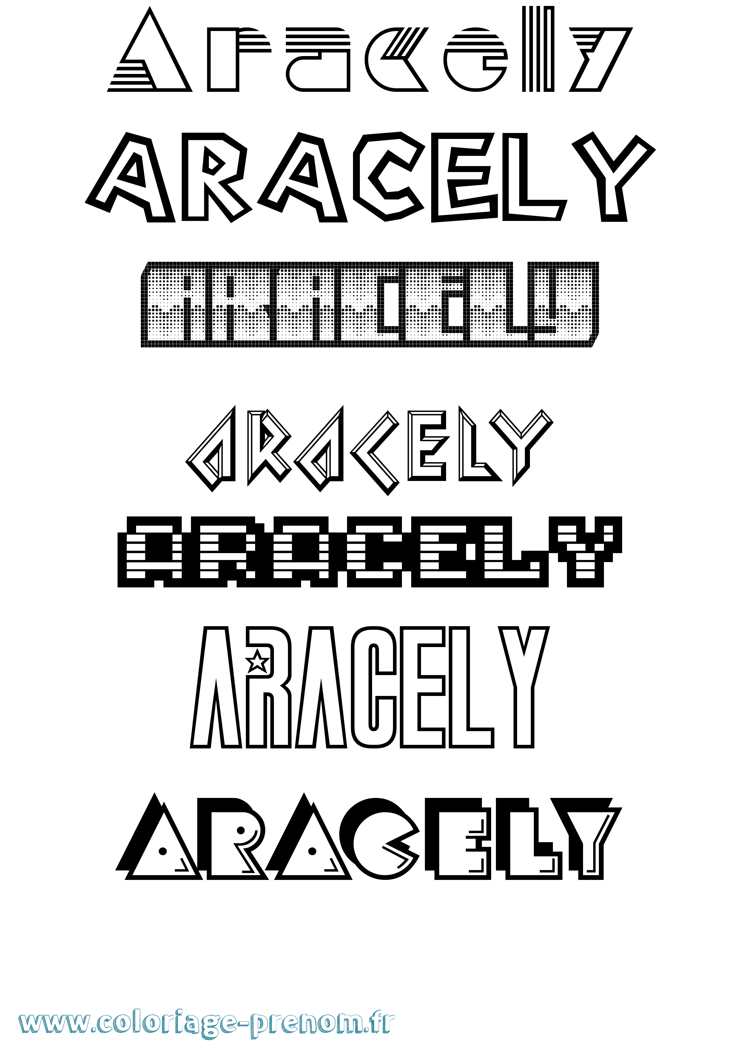 Coloriage Aracely Jeux Vidéos Coloriage prénom Aracely Jeux Vidéos