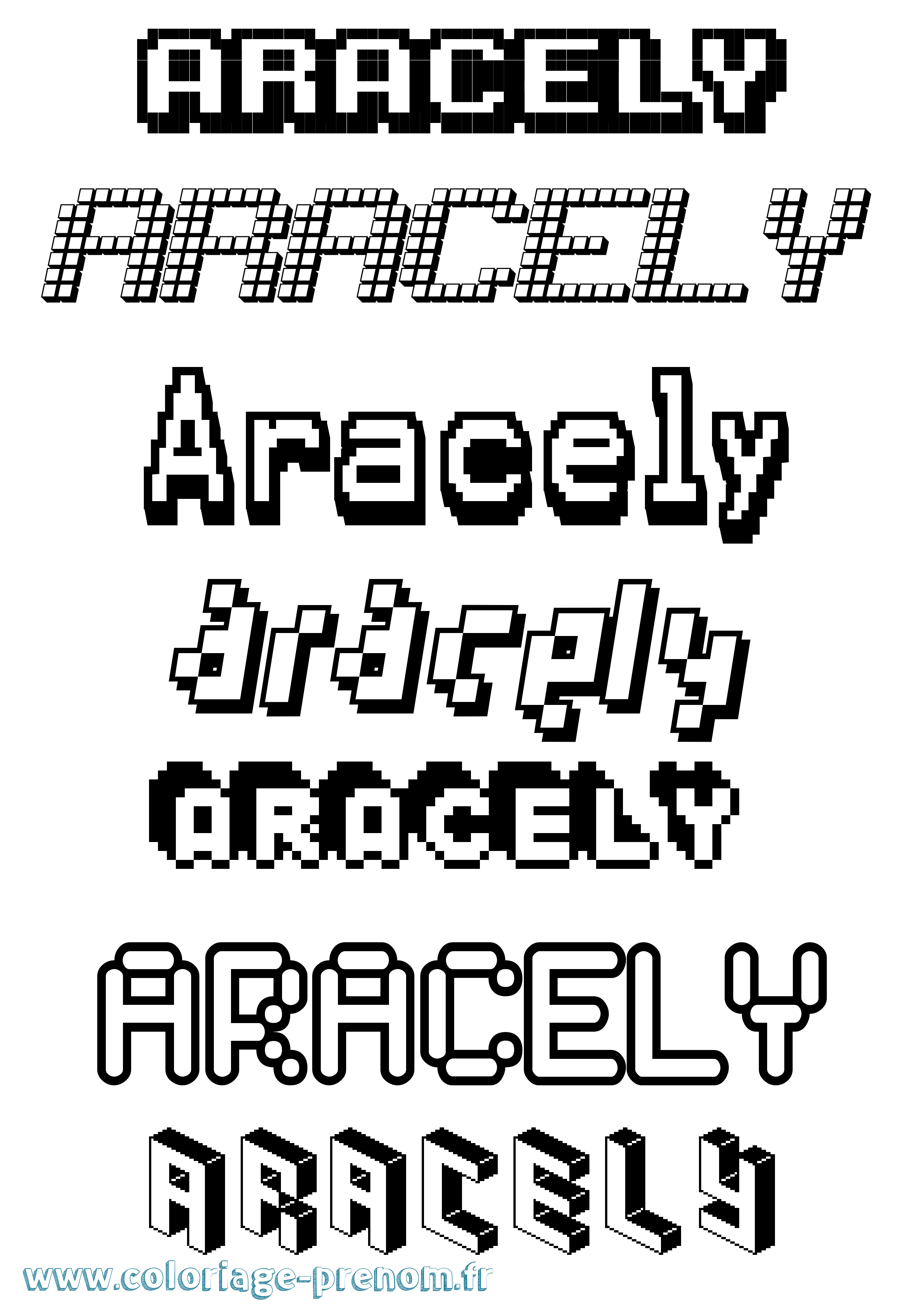 Coloriage Aracely Pixel Coloriage prénom Aracely Pixel