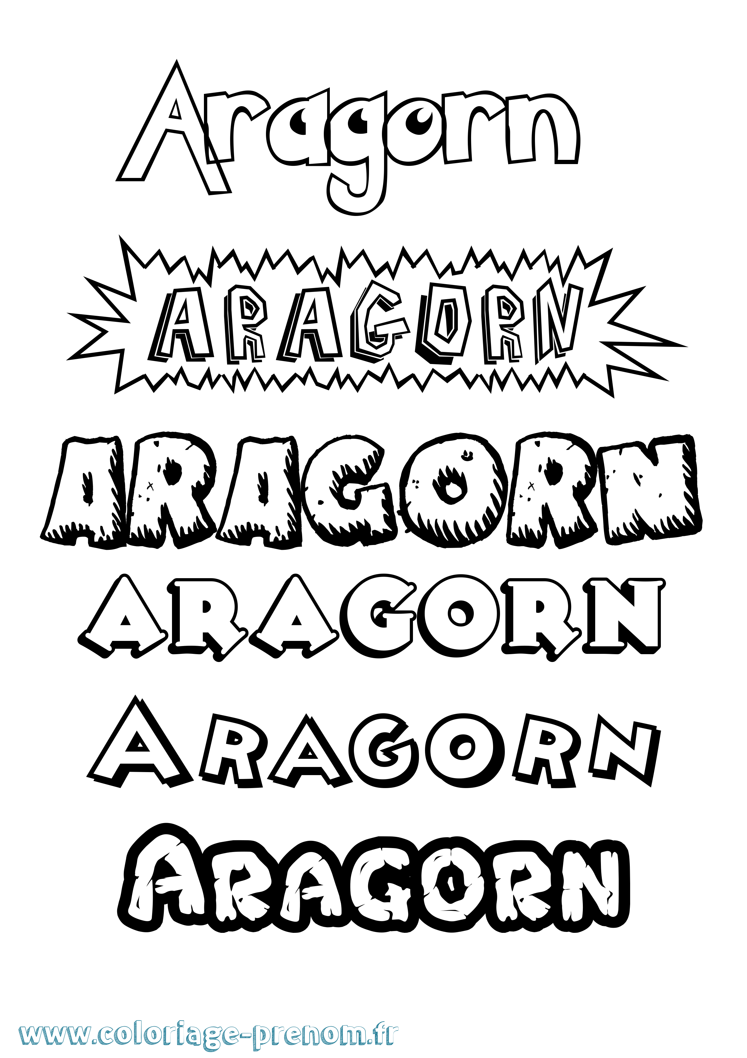 Coloriage Aragorn Dessin Animé Coloriage prénom Aragorn Dessin Animé
