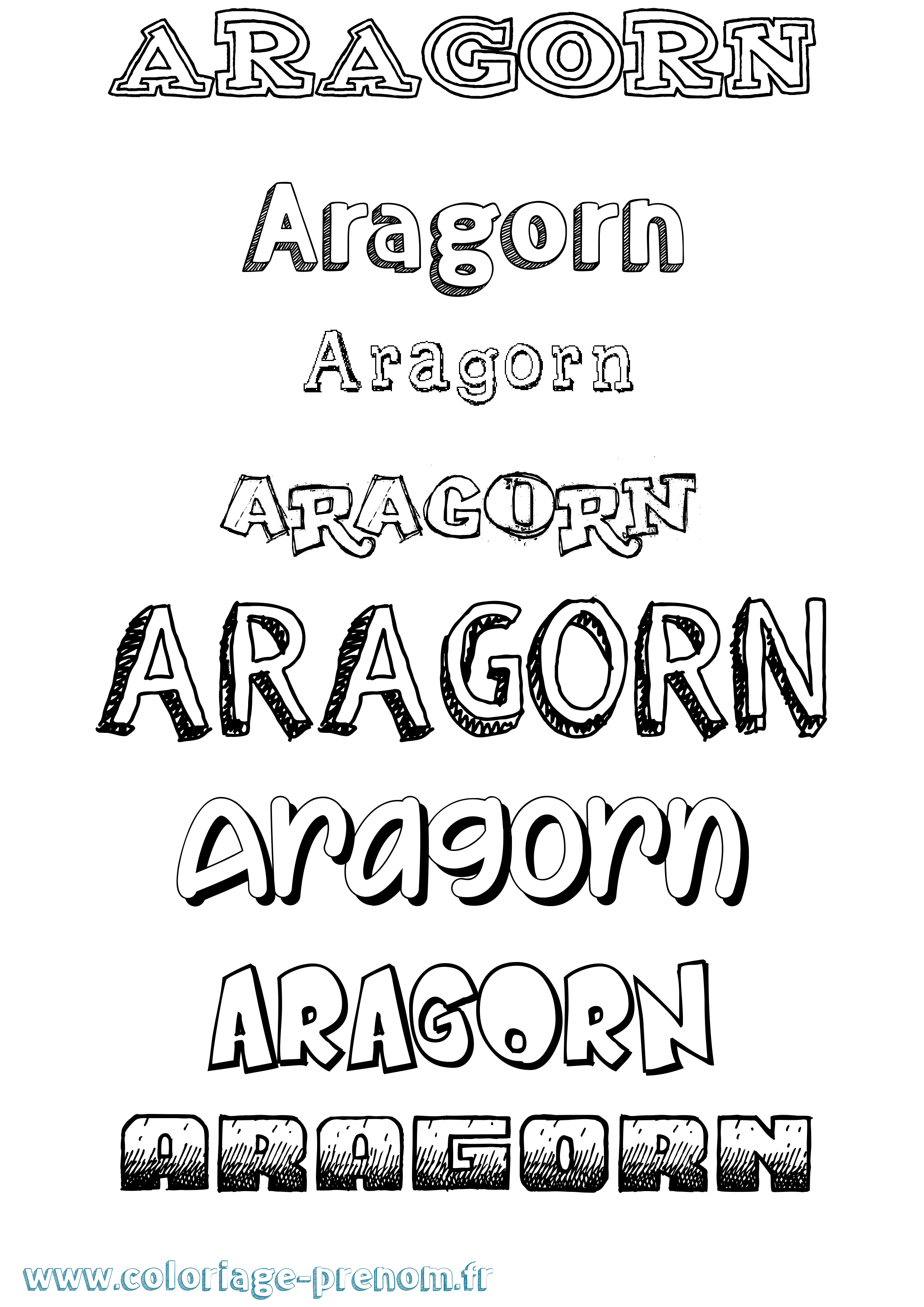 Coloriage Aragorn Dessiné Coloriage prénom Aragorn Dessiné