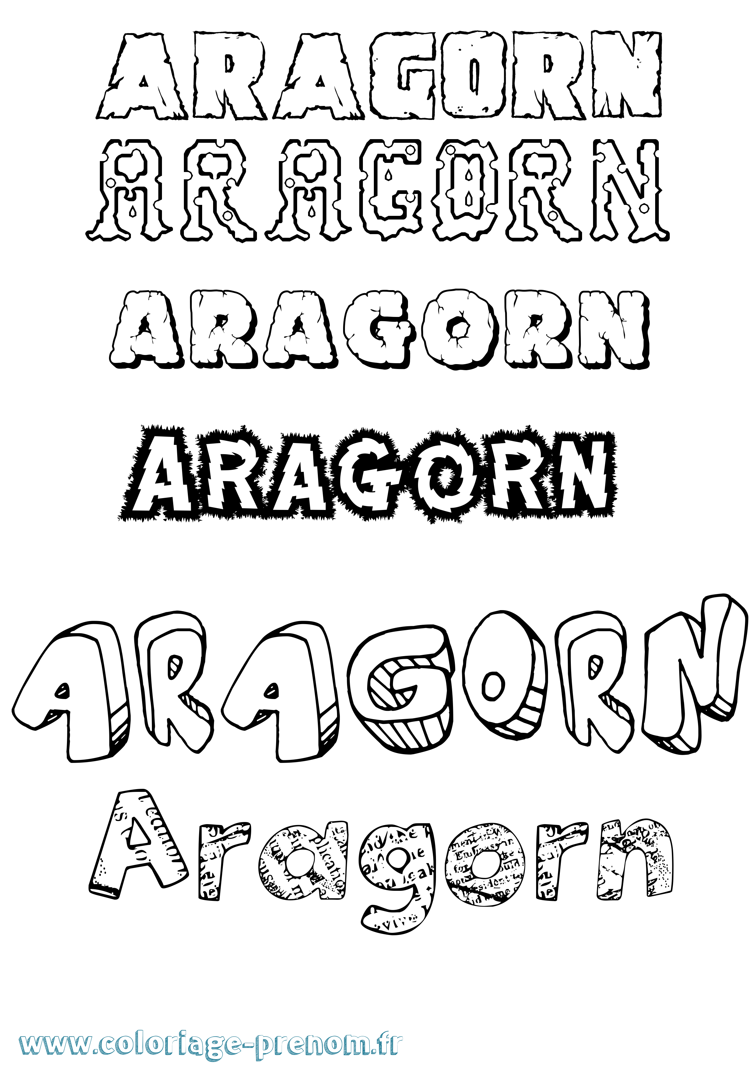 Coloriage Aragorn Destructuré Coloriage prénom Aragorn Destructuré