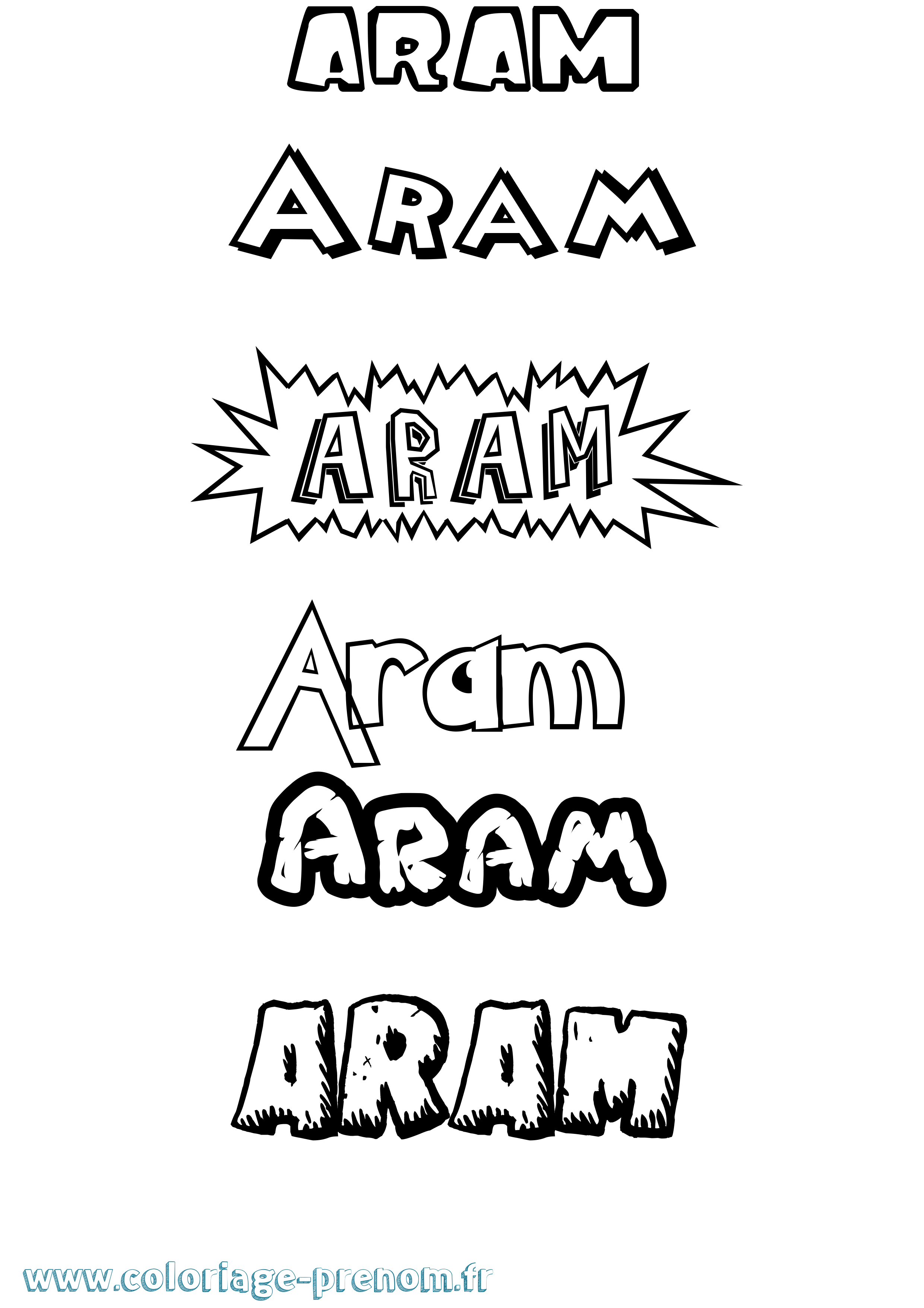 Coloriage Aram Dessin Animé Coloriage prénom Aram Dessin Animé