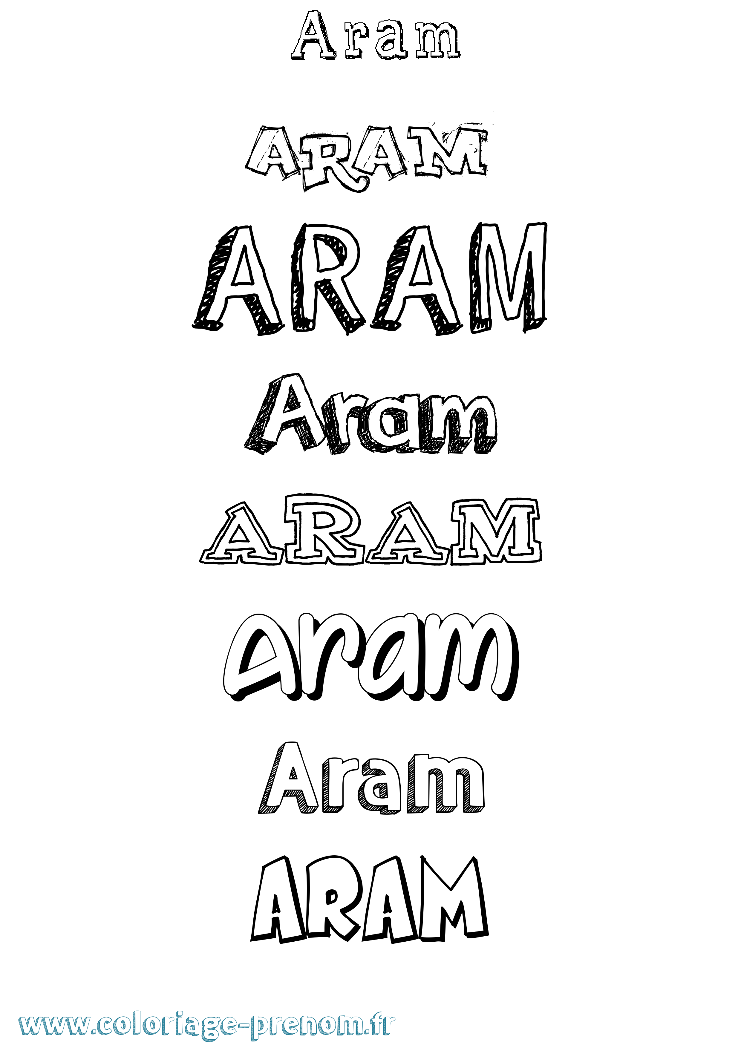 Coloriage Aram Dessiné Coloriage prénom Aram Dessiné