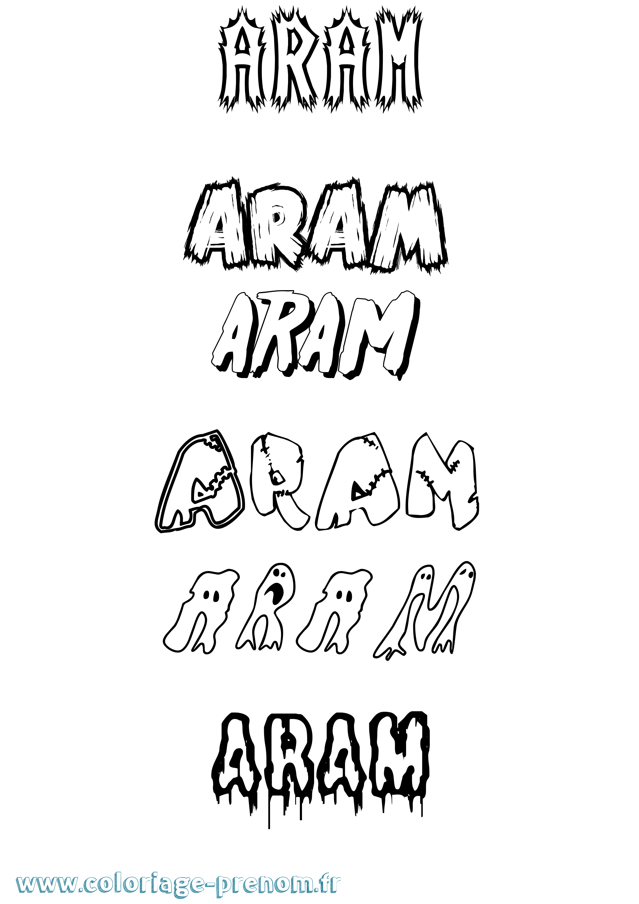 Coloriage Aram Frisson Coloriage prénom Aram Frisson