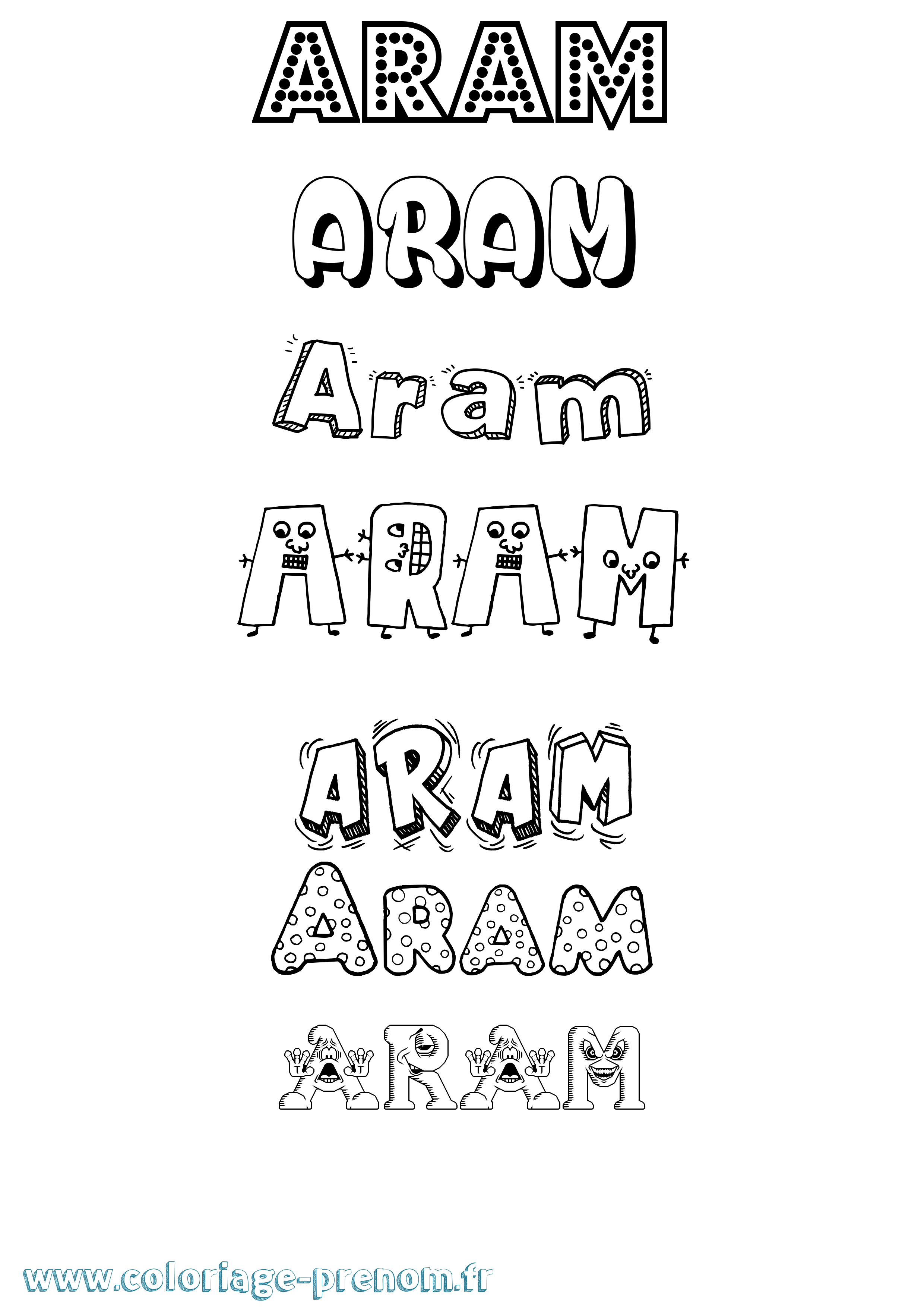 Coloriage Aram Fun Coloriage prénom Aram Fun