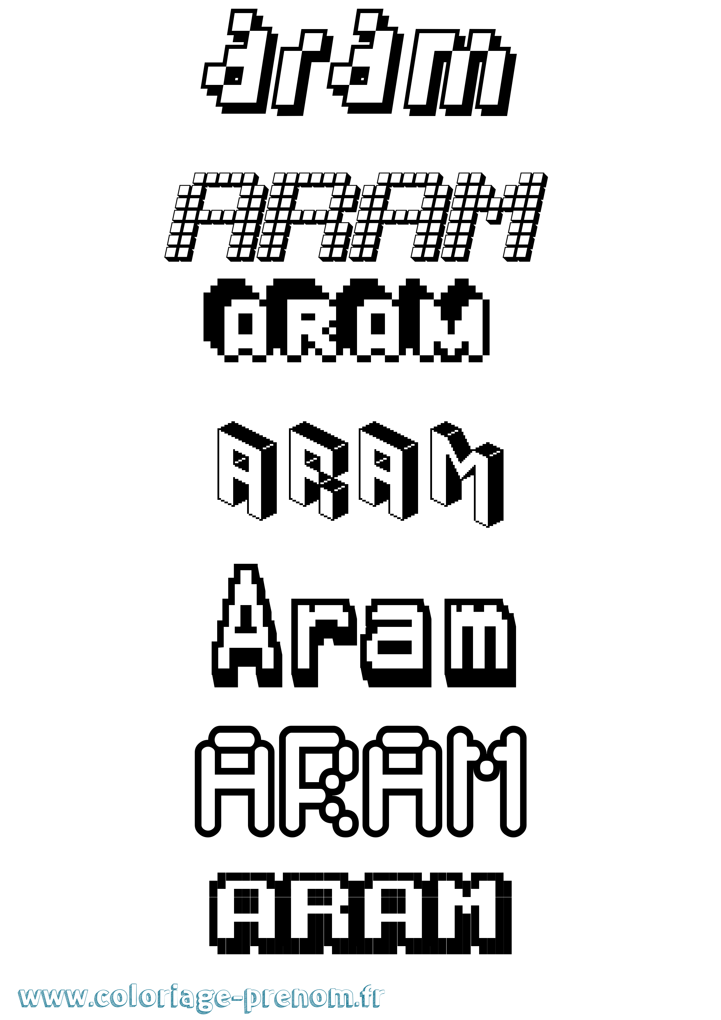 Coloriage Aram Pixel Coloriage prénom Aram Pixel