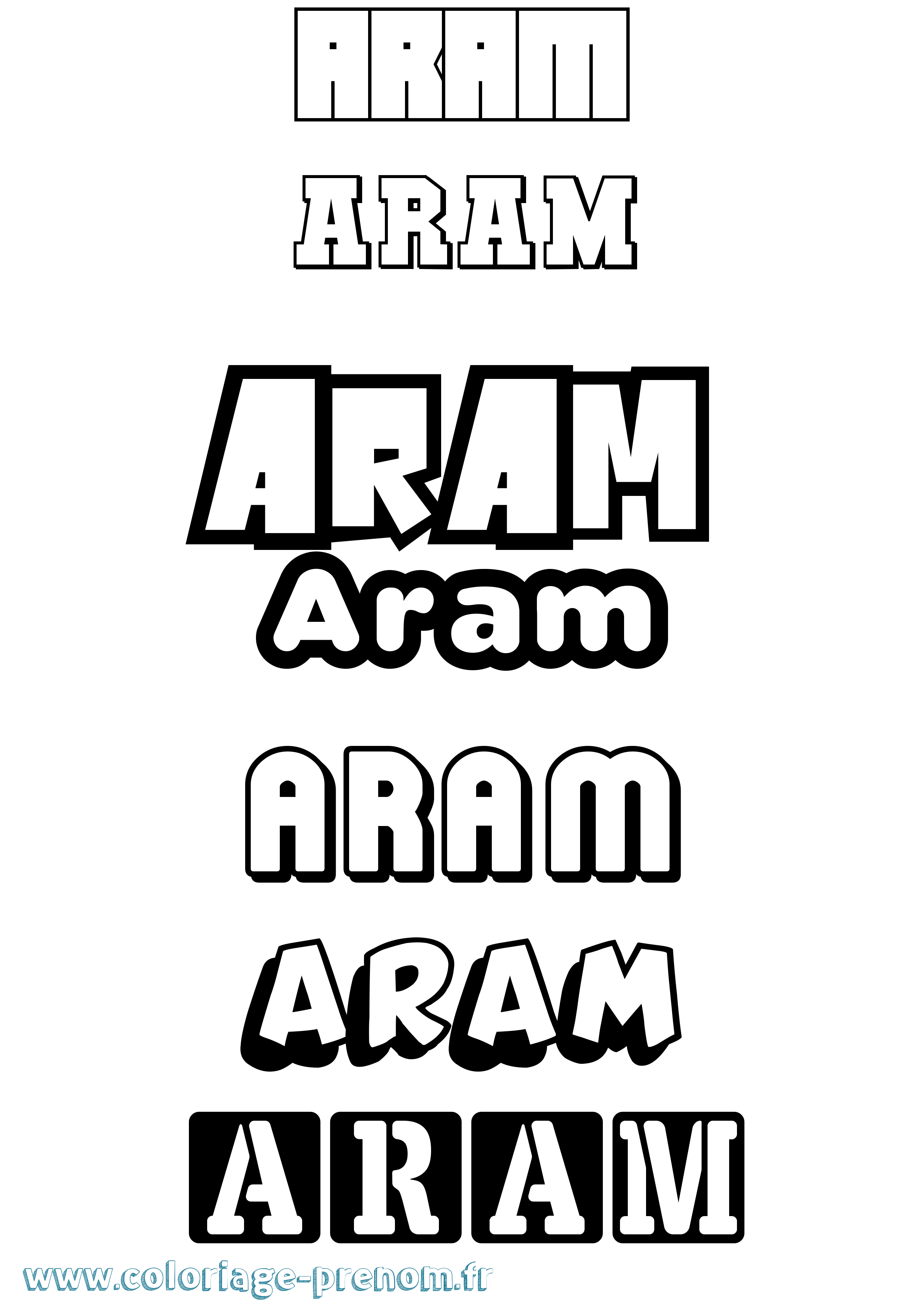 Coloriage Aram Simple Coloriage prénom Aram Simple