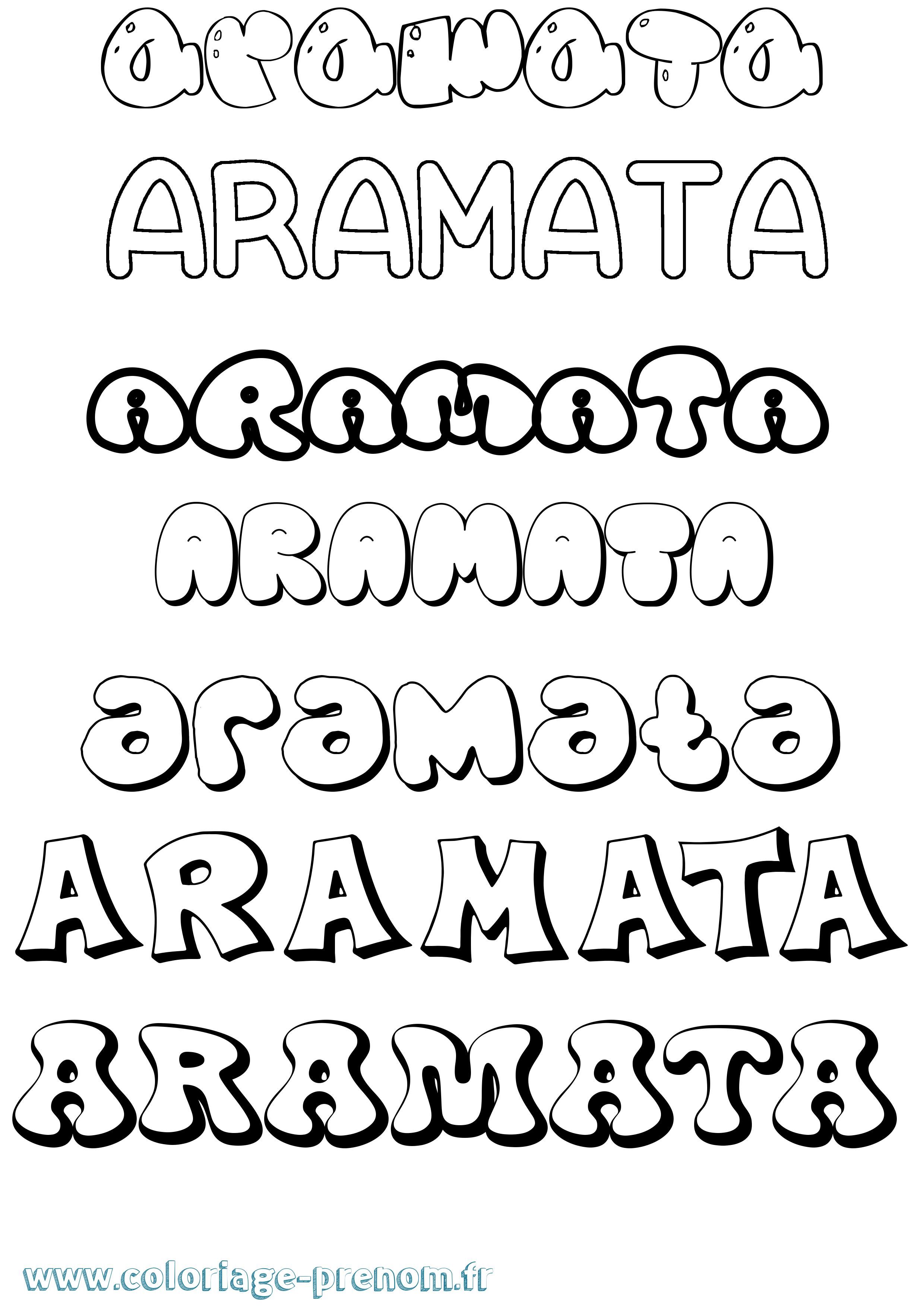 Coloriage Aramata Bubble Coloriage prénom Aramata Bubble