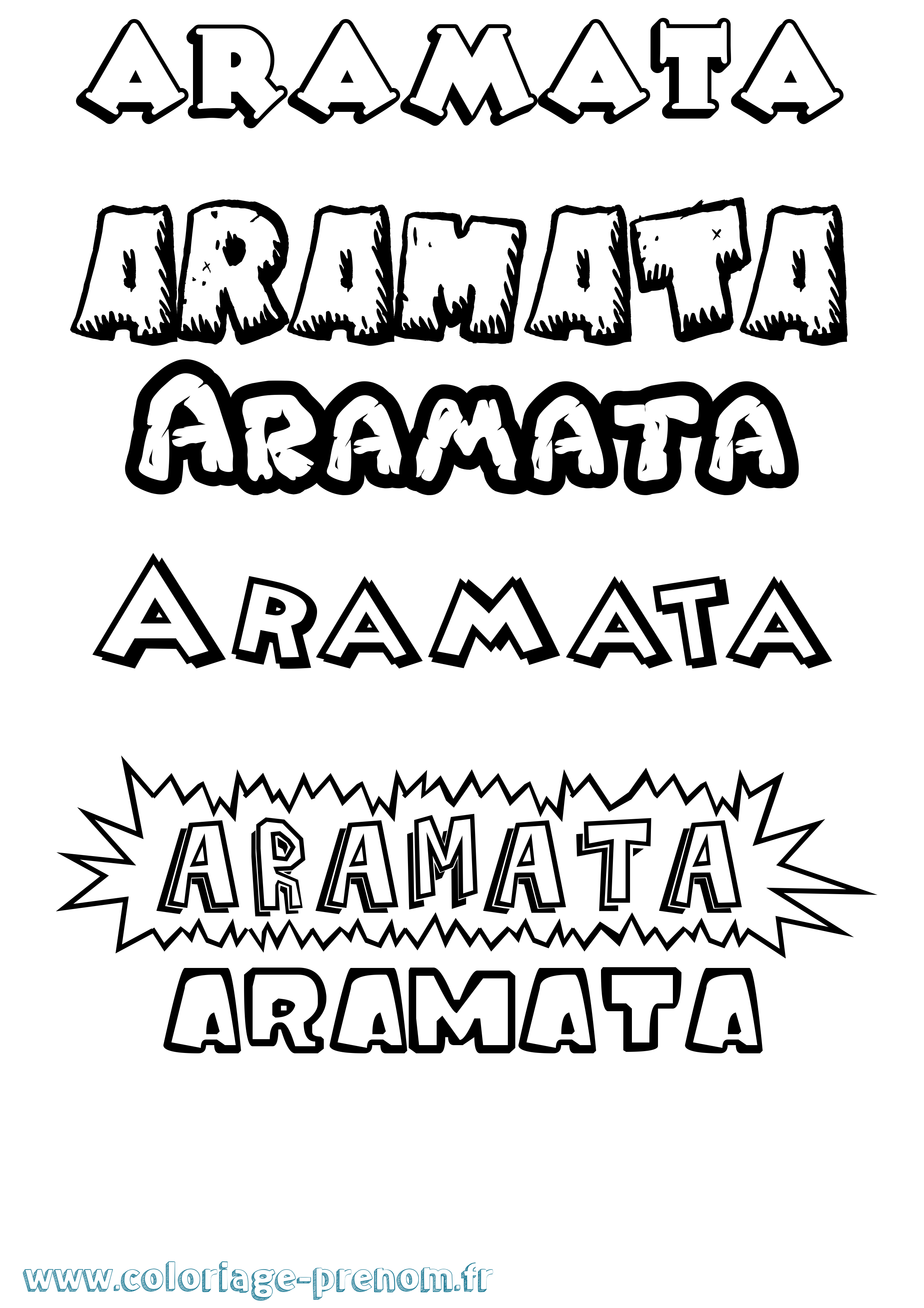 Coloriage Aramata Dessin Animé Coloriage prénom Aramata Dessin Animé