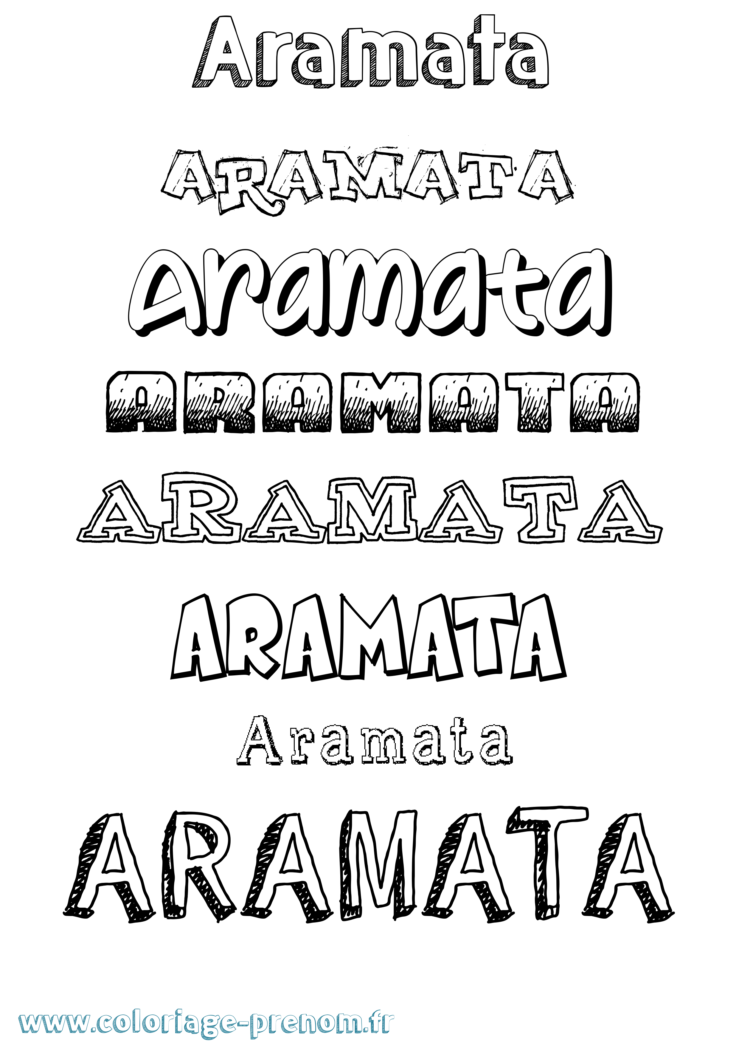 Coloriage Aramata Dessiné Coloriage prénom Aramata Dessiné
