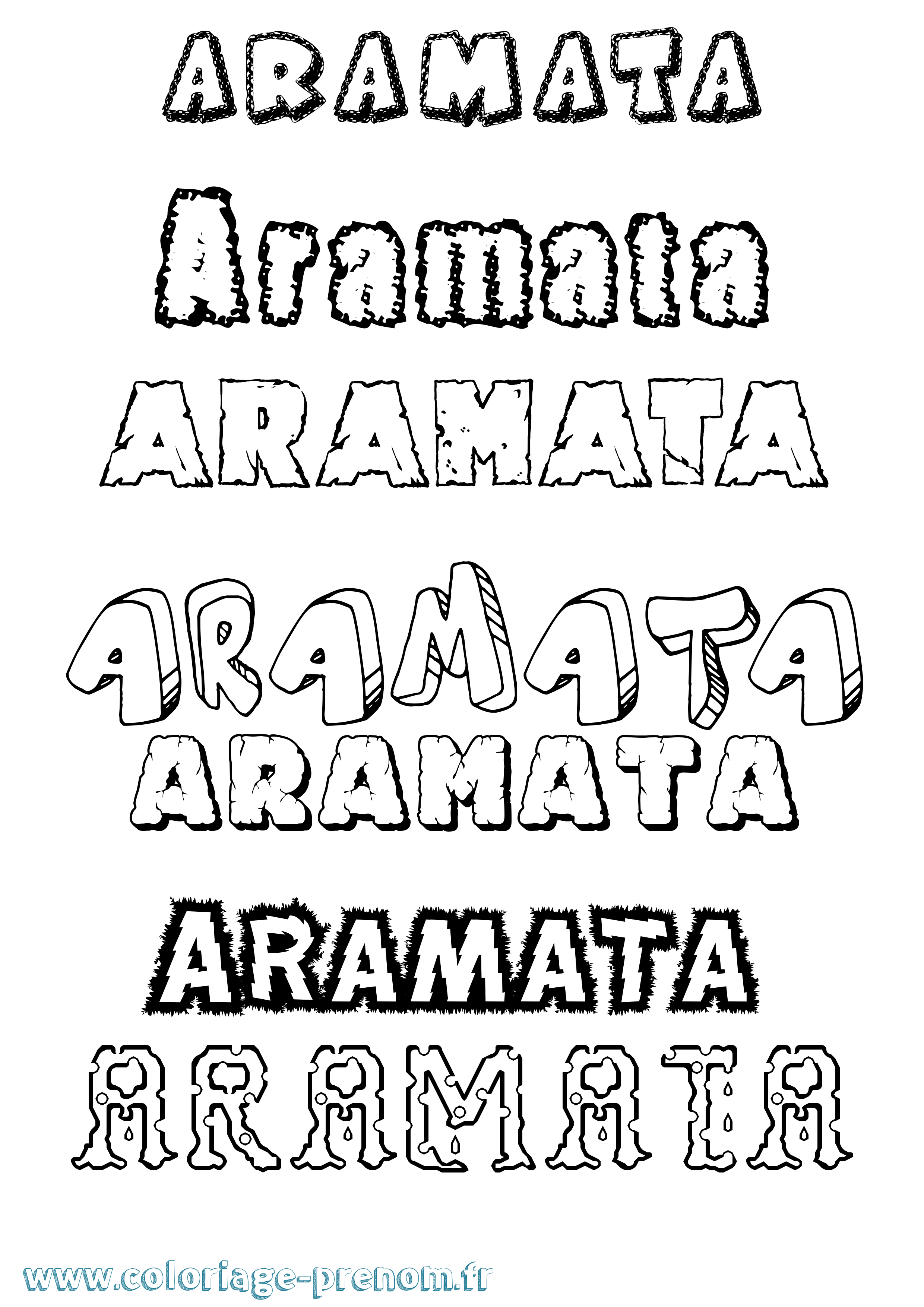Coloriage Aramata Destructuré Coloriage prénom Aramata Destructuré