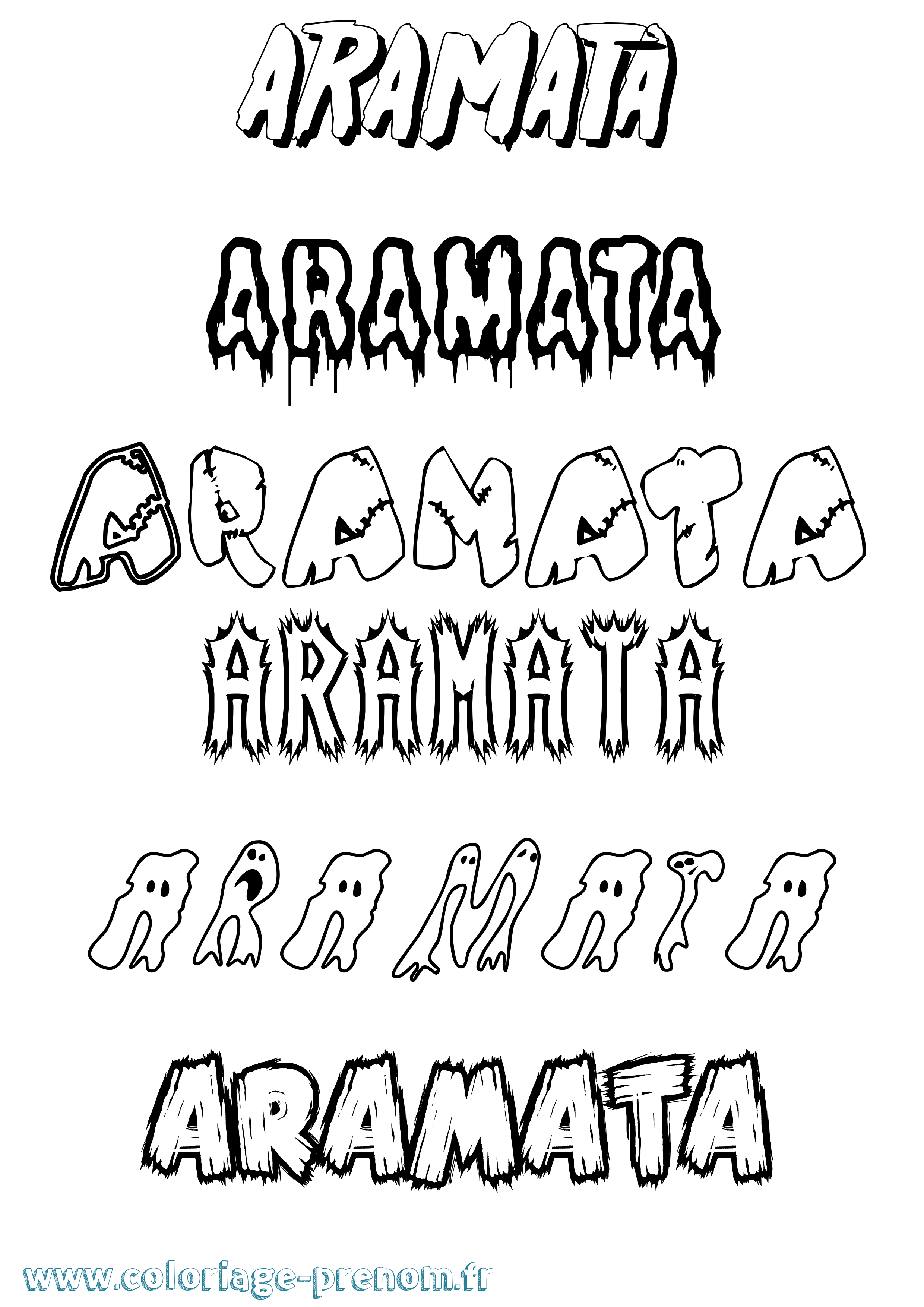 Coloriage Aramata Frisson Coloriage prénom Aramata Frisson