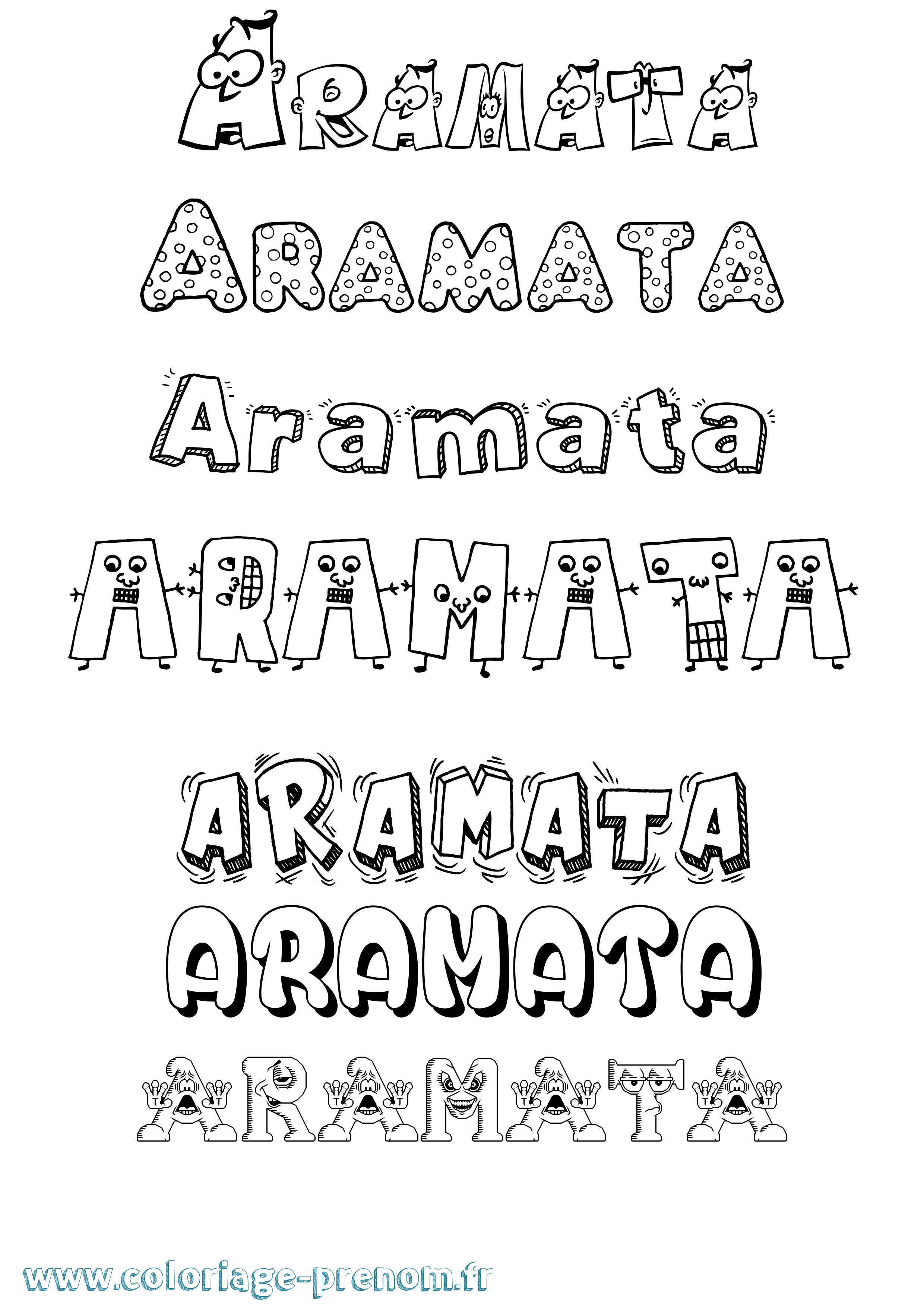 Coloriage Aramata Fun Coloriage prénom Aramata Fun