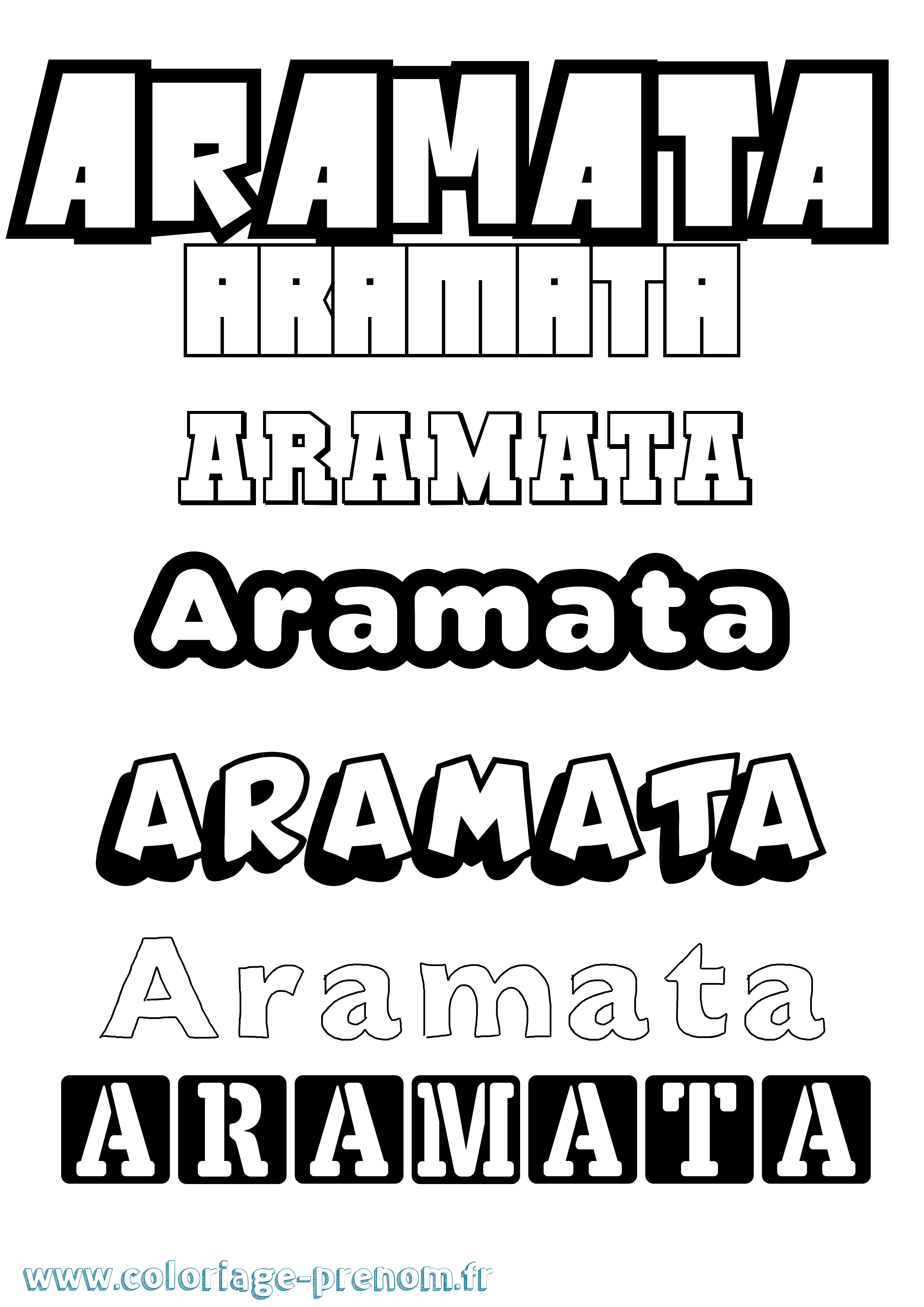 Coloriage Aramata Simple Coloriage prénom Aramata Simple
