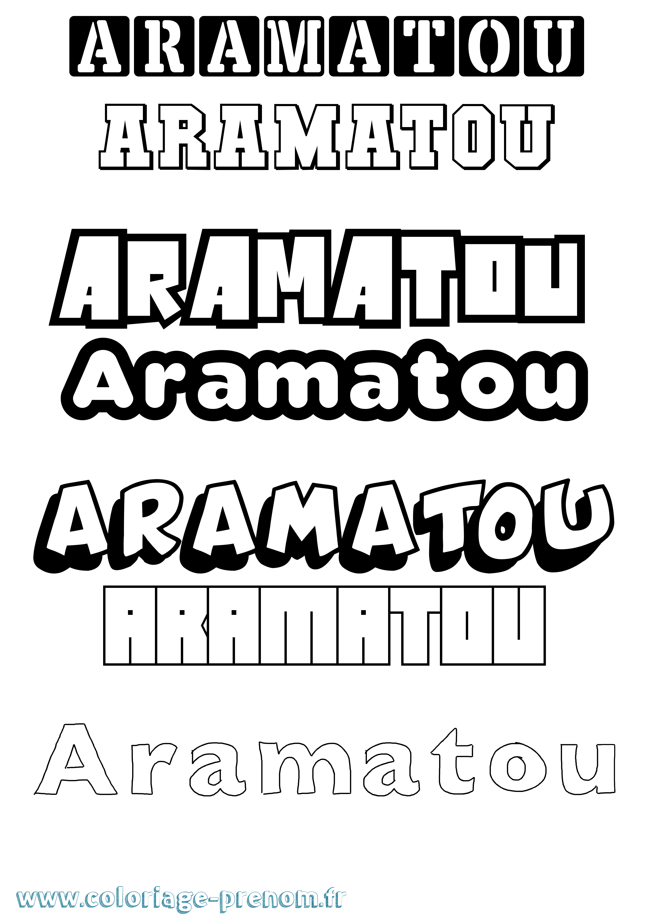 Coloriage Aramatou Simple Coloriage prénom Aramatou Simple