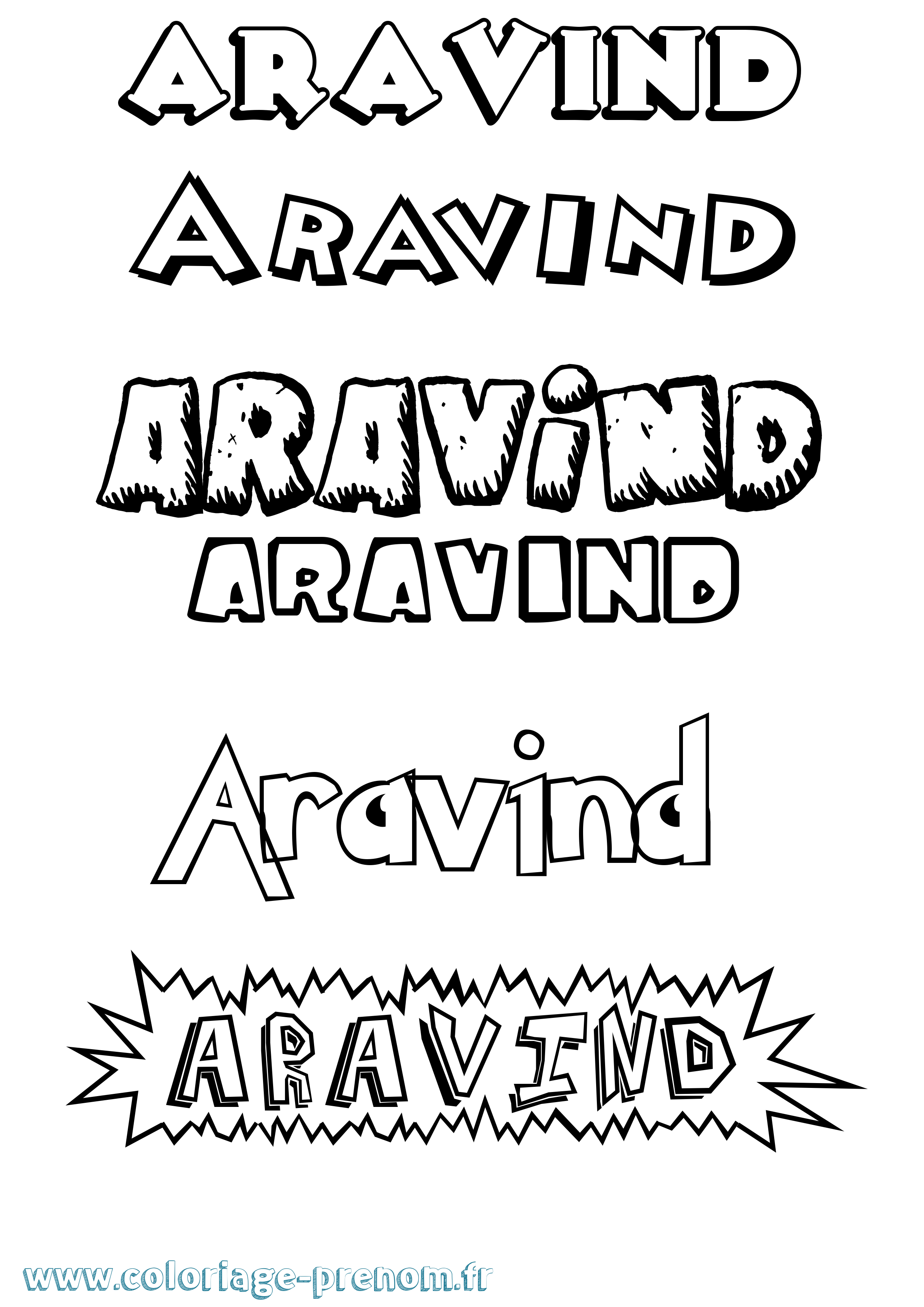 Coloriage Aravind Dessin Animé Coloriage prénom Aravind Dessin Animé