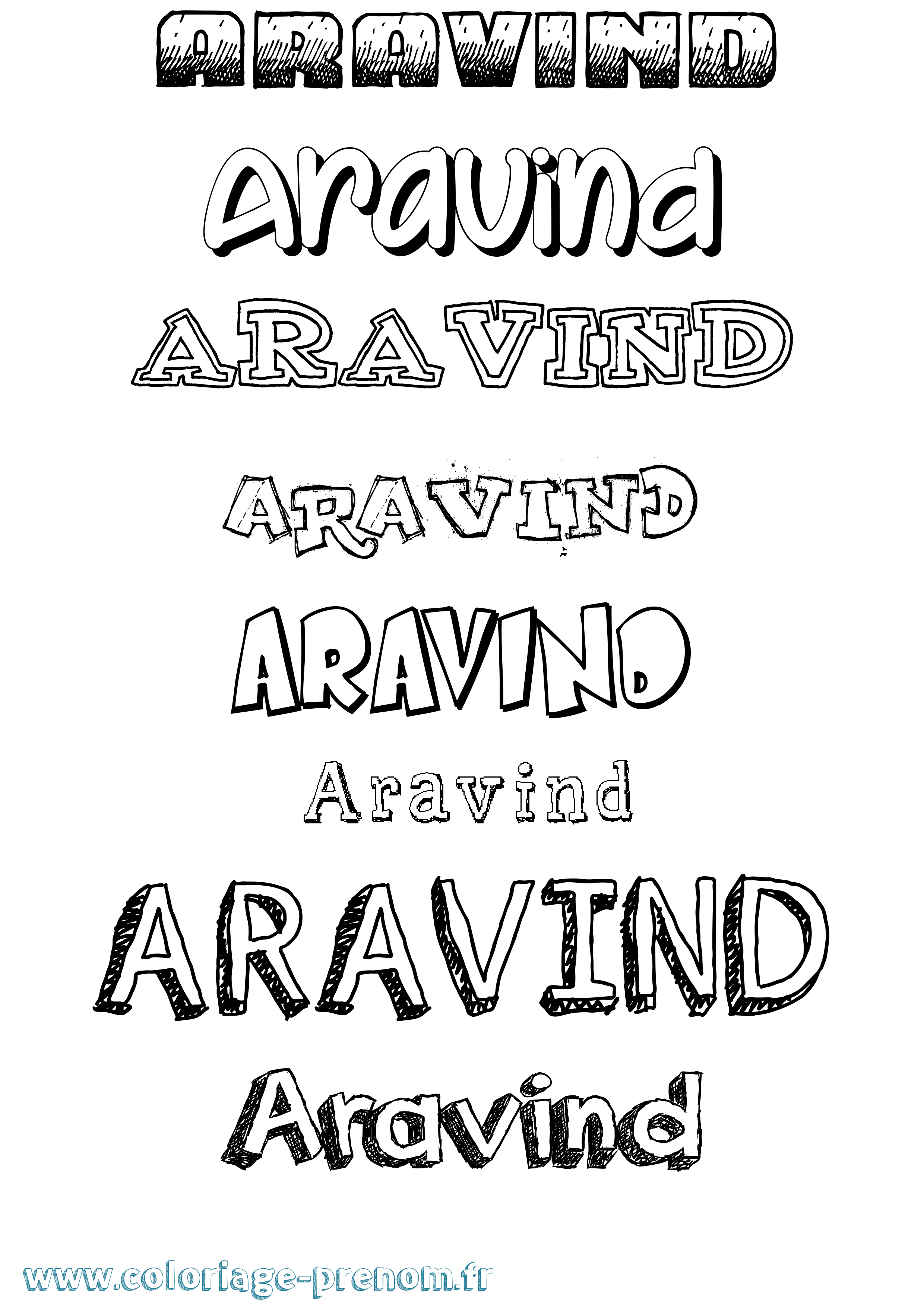 Coloriage Aravind Dessiné Coloriage prénom Aravind Dessiné