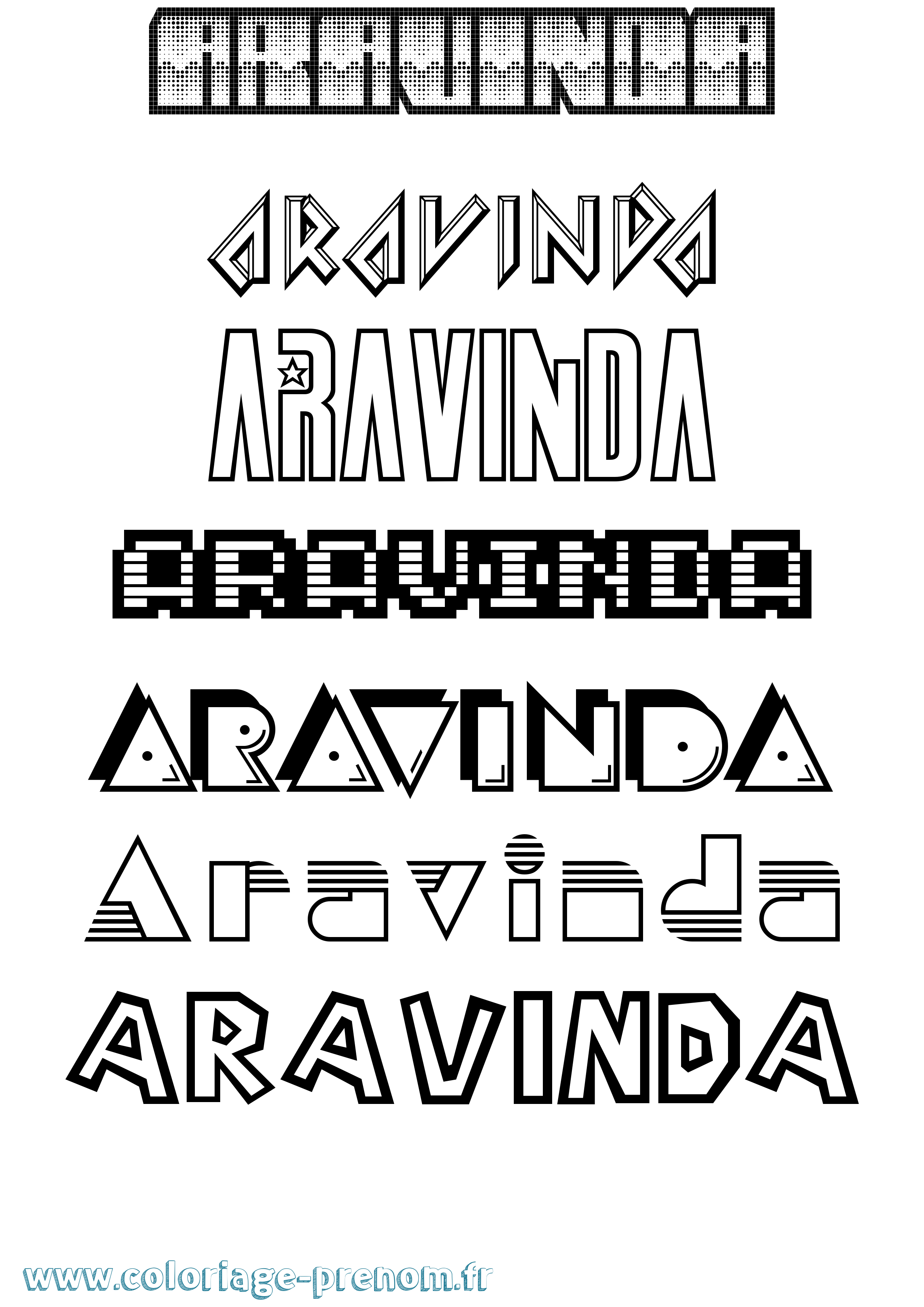 Coloriage Aravinda Jeux Vidéos Coloriage prénom Aravinda Jeux Vidéos