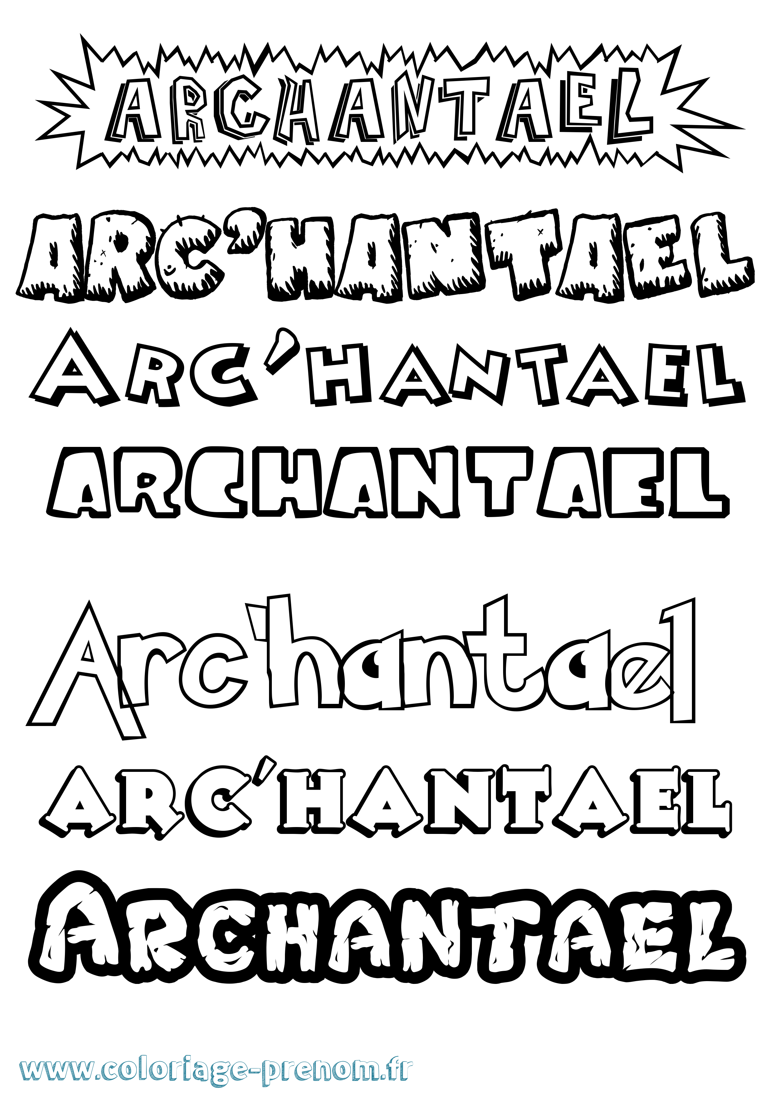 Coloriage Arc'Hantael Dessin Animé Coloriage prénom Arc'Hantael Dessin Animé