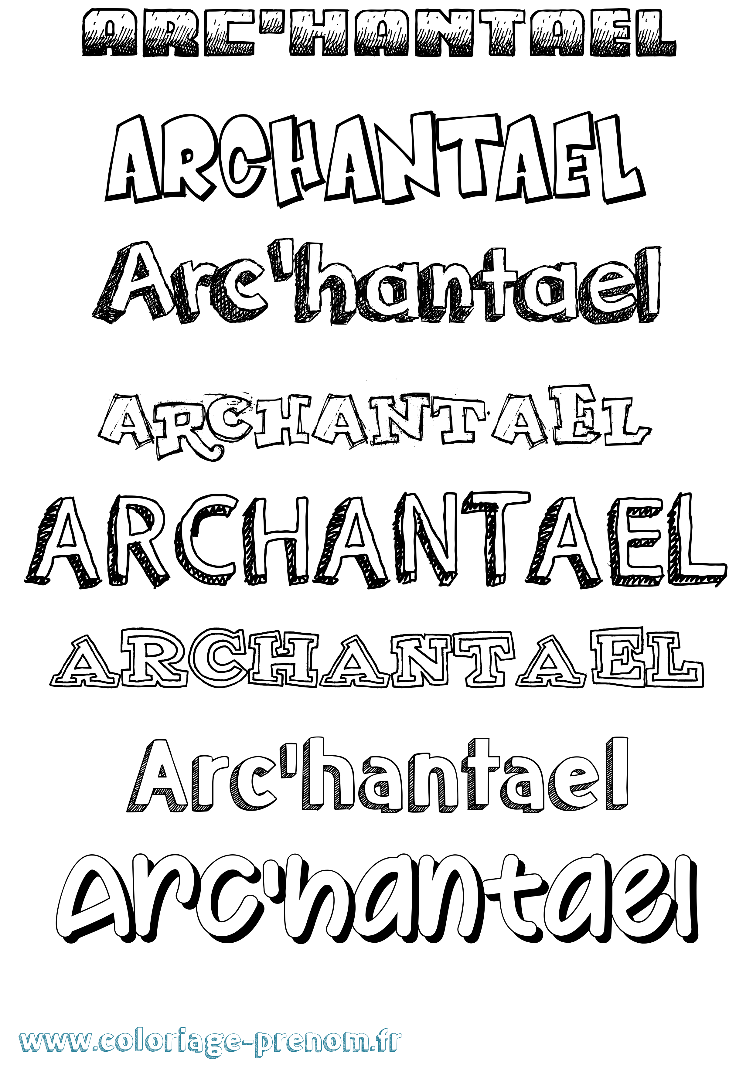 Coloriage Arc'Hantael Dessiné Coloriage prénom Arc'Hantael Dessiné