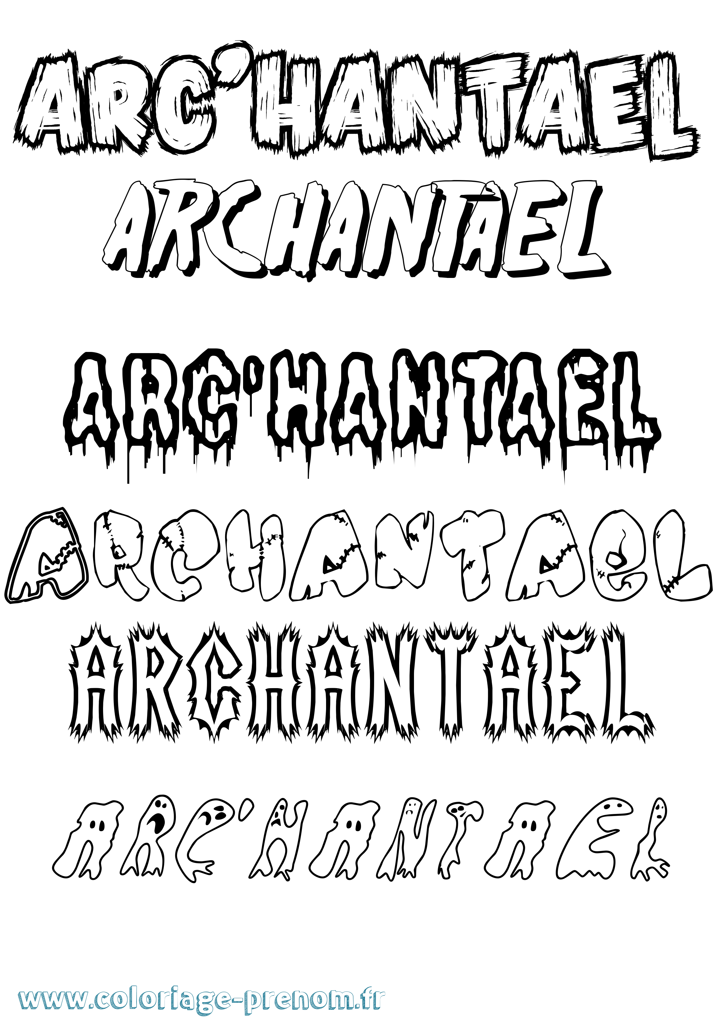 Coloriage Arc'Hantael Frisson Coloriage prénom Arc'Hantael Frisson