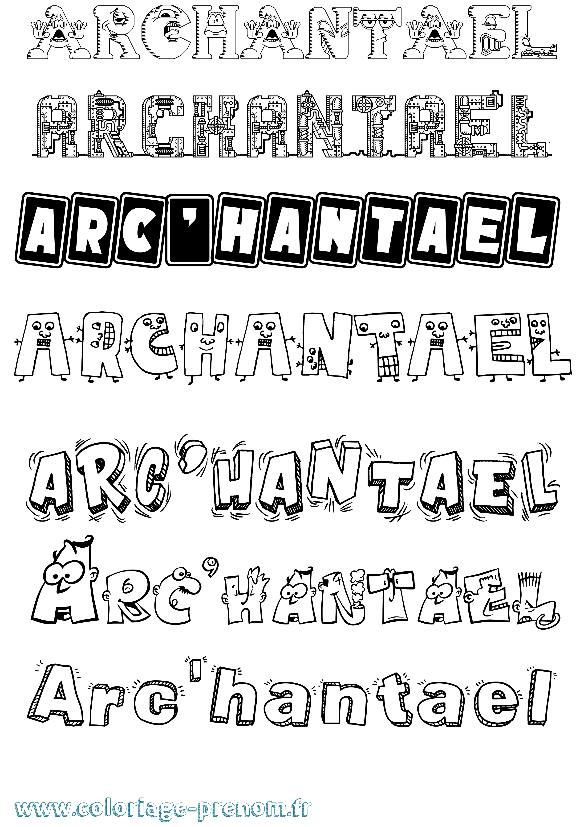Coloriage Arc'Hantael Fun Coloriage prénom Arc'Hantael Fun