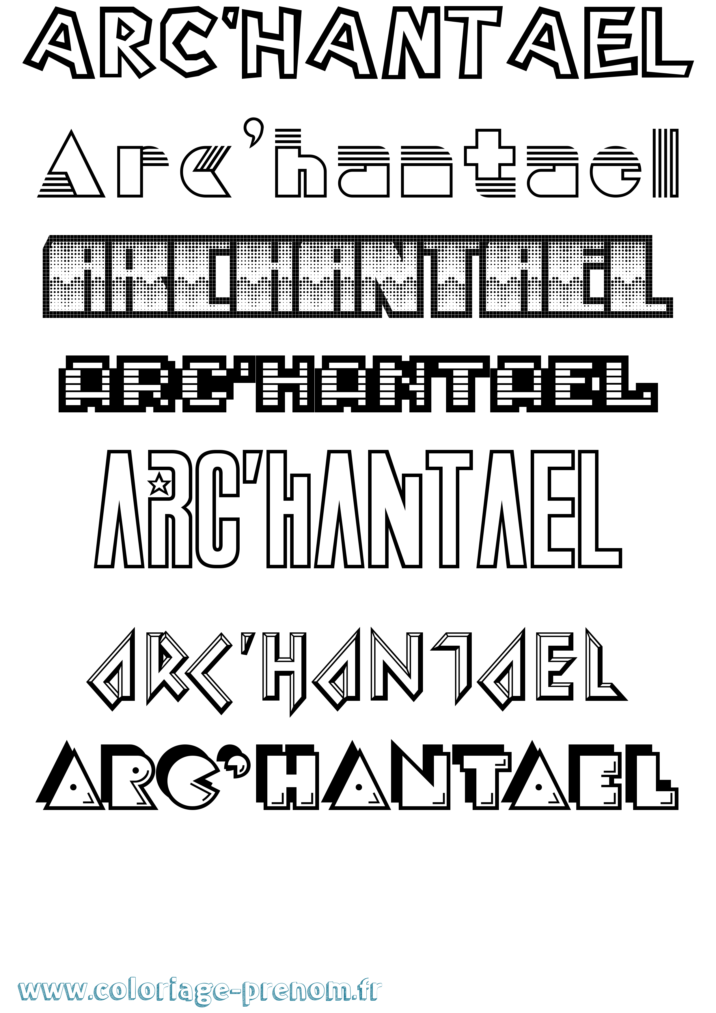 Coloriage Arc'Hantael Jeux Vidéos Coloriage prénom Arc'Hantael Jeux Vidéos