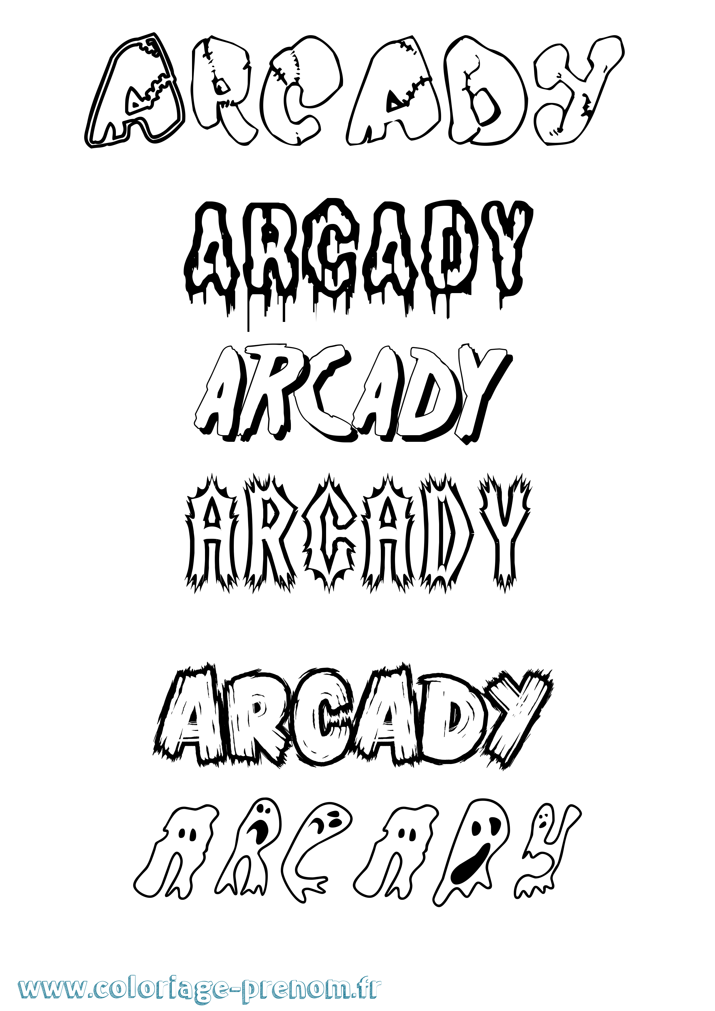 Coloriage Arcady Frisson Coloriage prénom Arcady Frisson