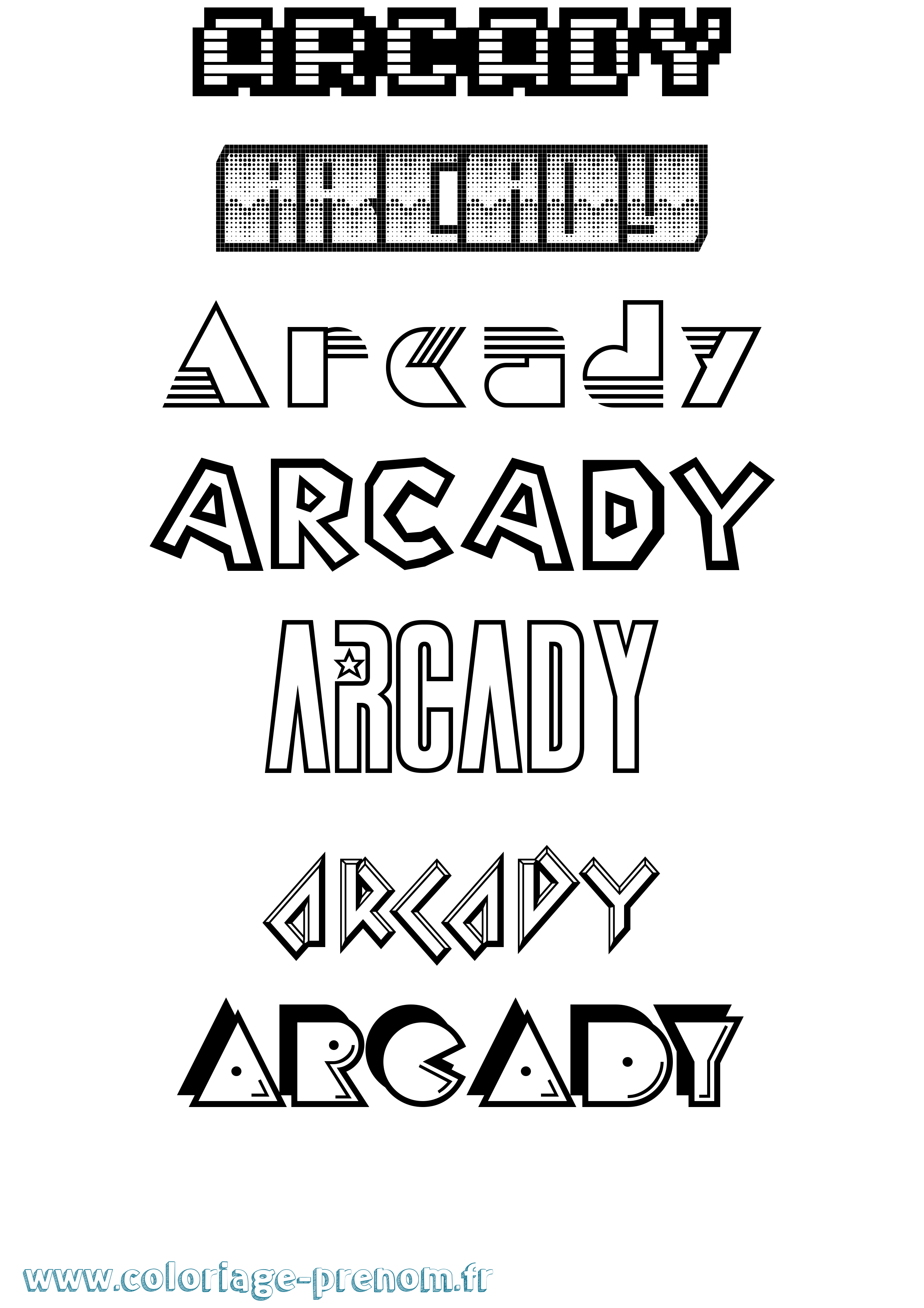 Coloriage Arcady Jeux Vidéos Coloriage prénom Arcady Jeux Vidéos